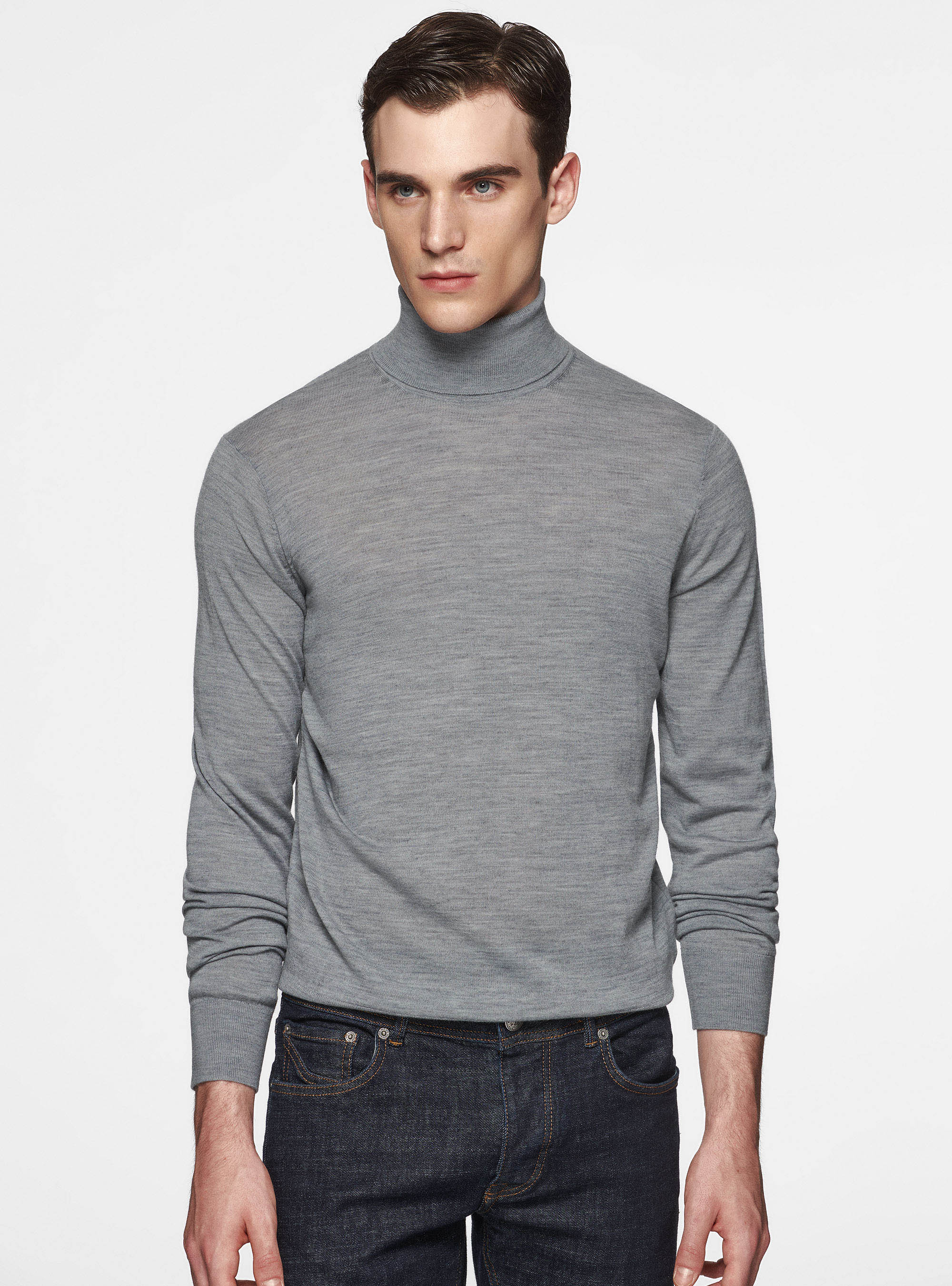 Dolcevita in pura lana merino extrafine, GRIGIO MELANGE 0151C