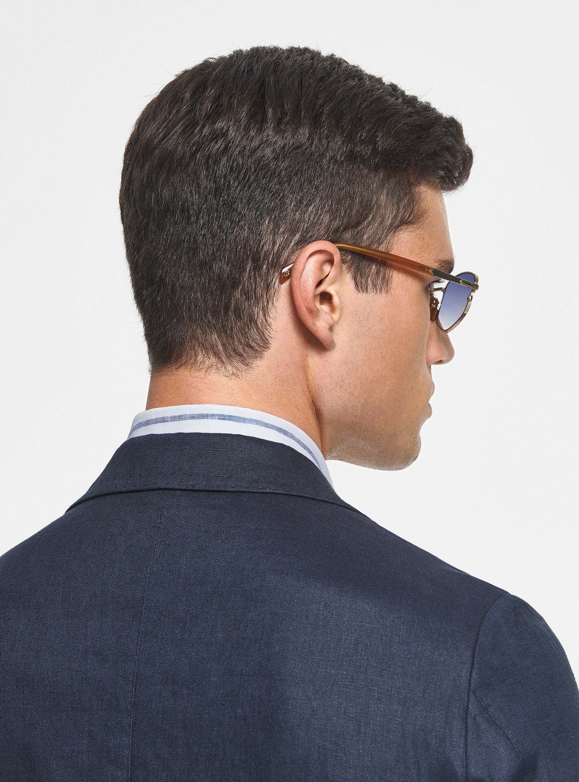Pure linen blazer, NAVY BLUE