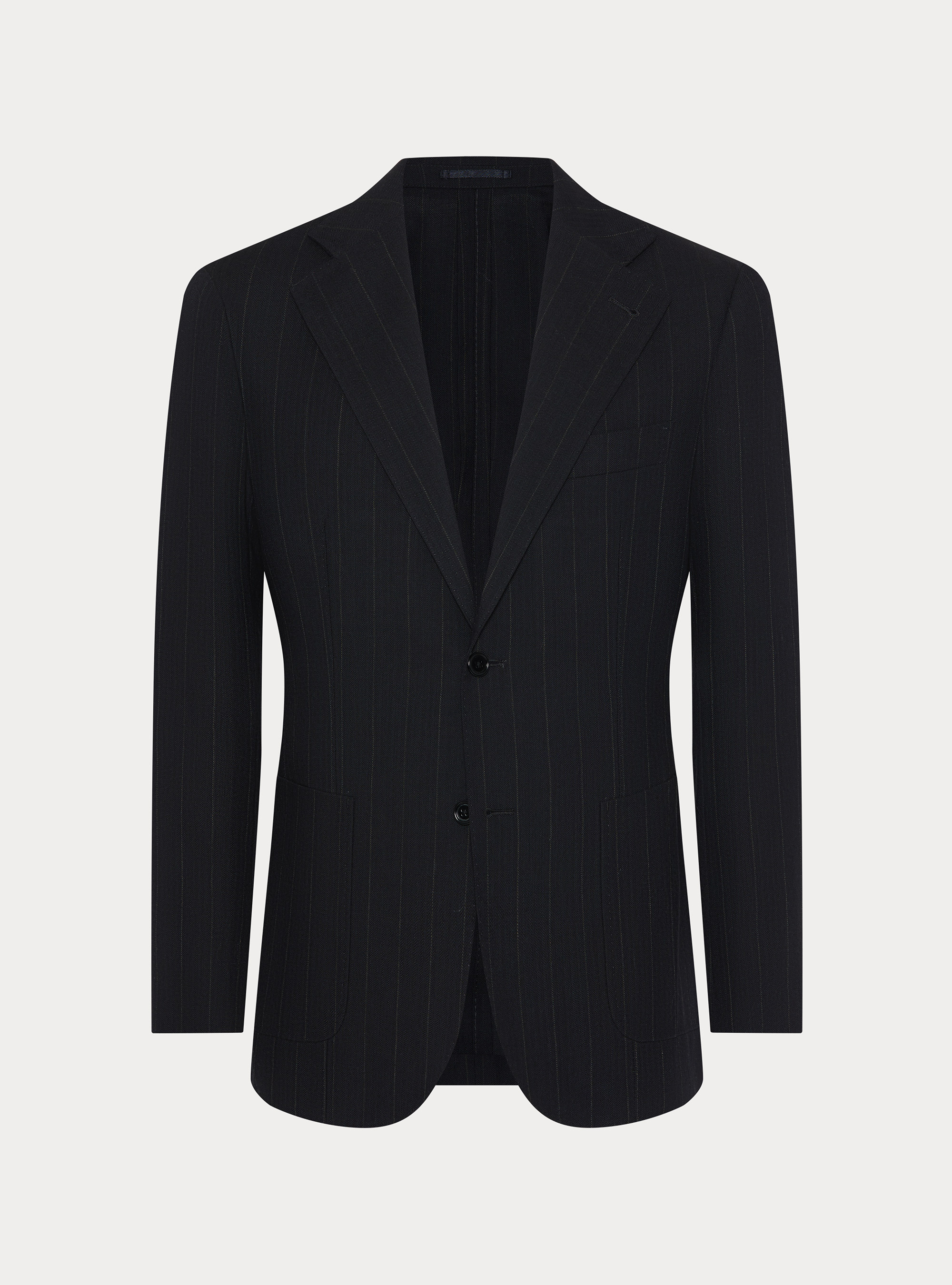 Striped Pure Wool Herringbone Blazer, NAVY BLUE