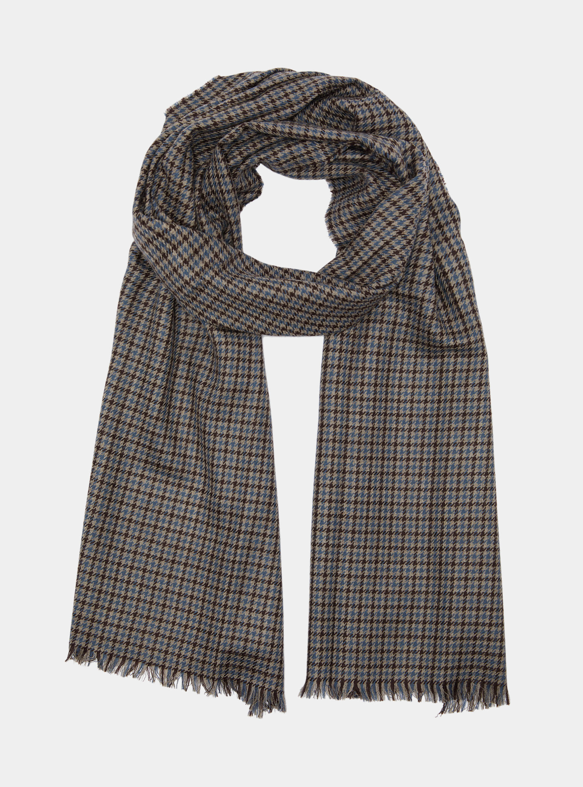 Sciarpa in lana a fantasia, MARRONE 0508C