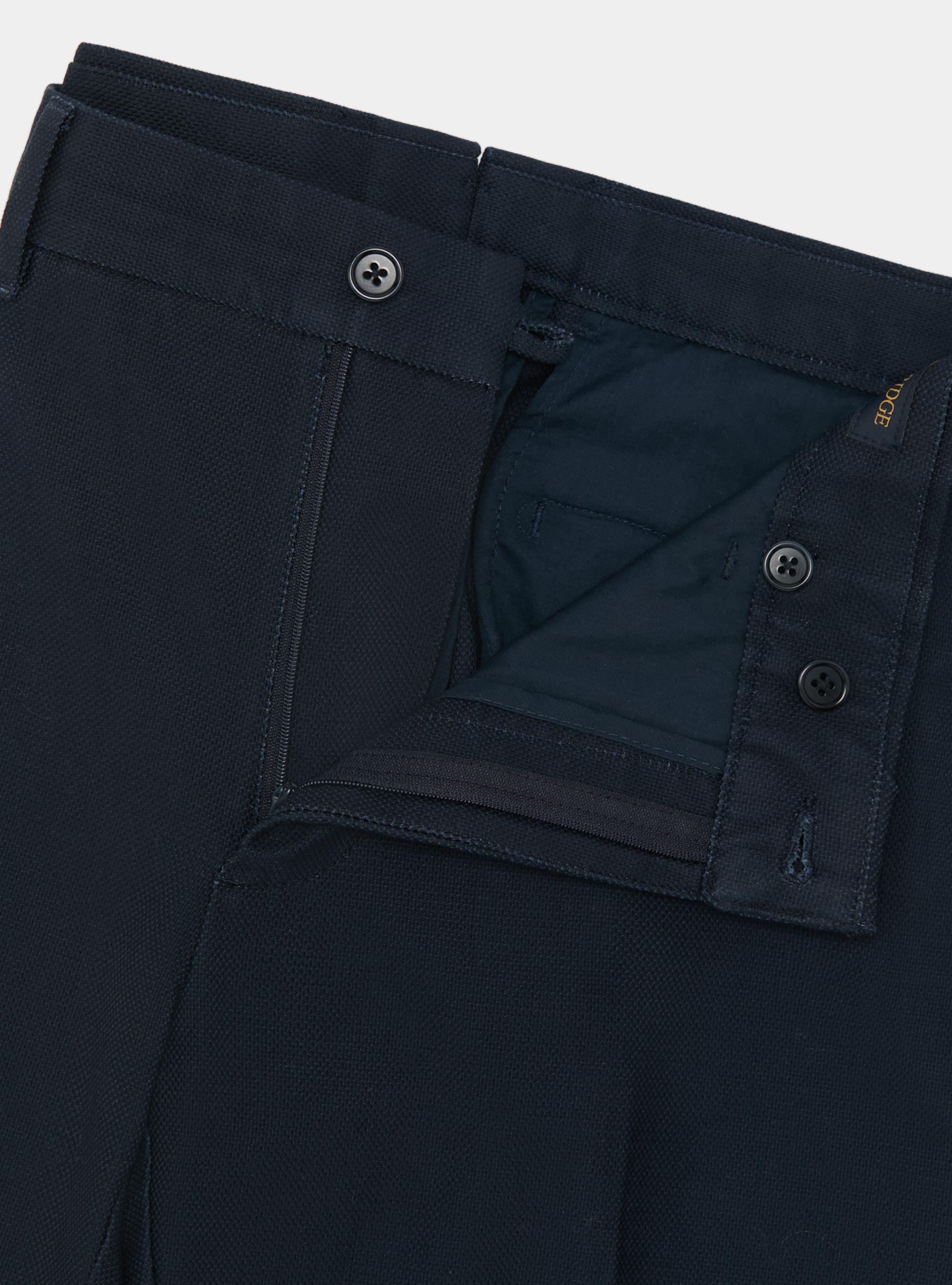 Armoured cotton slim fit chino trousers, NAVY BLUE