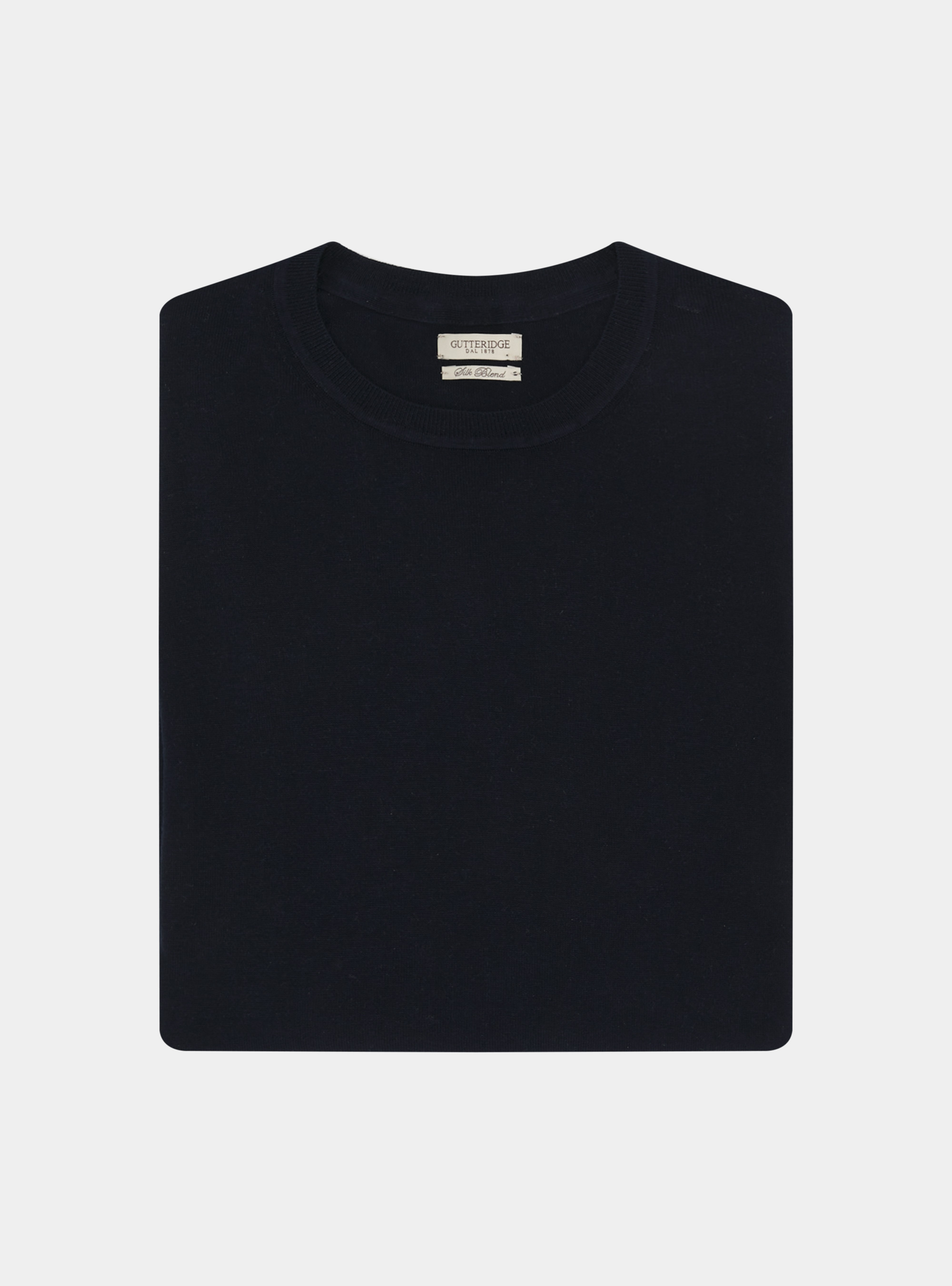 Silk and cotton crew-neck sweater, NAVY BLUE
