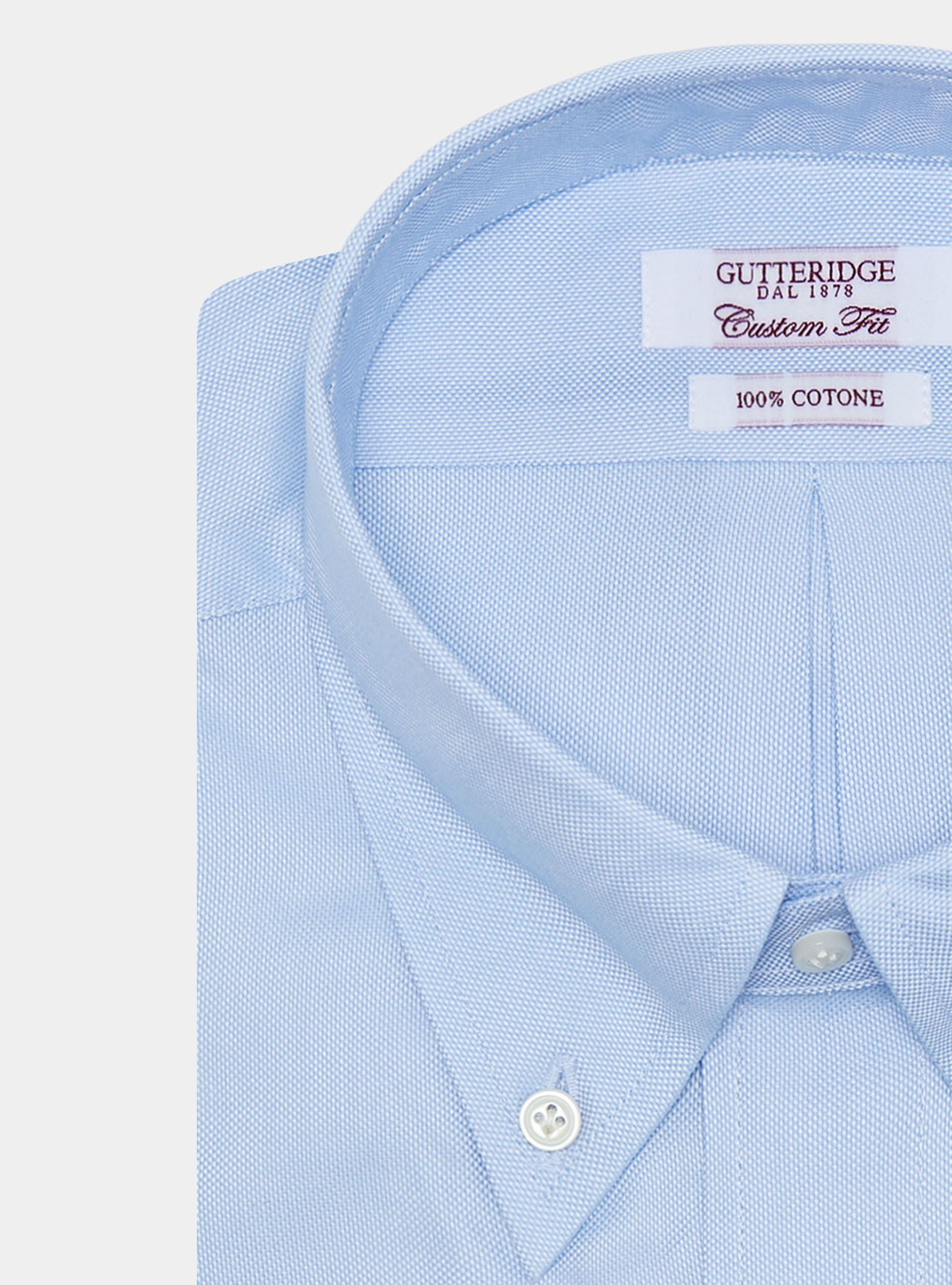 Camicia confortevole in oxford di cotone, AZZURRO