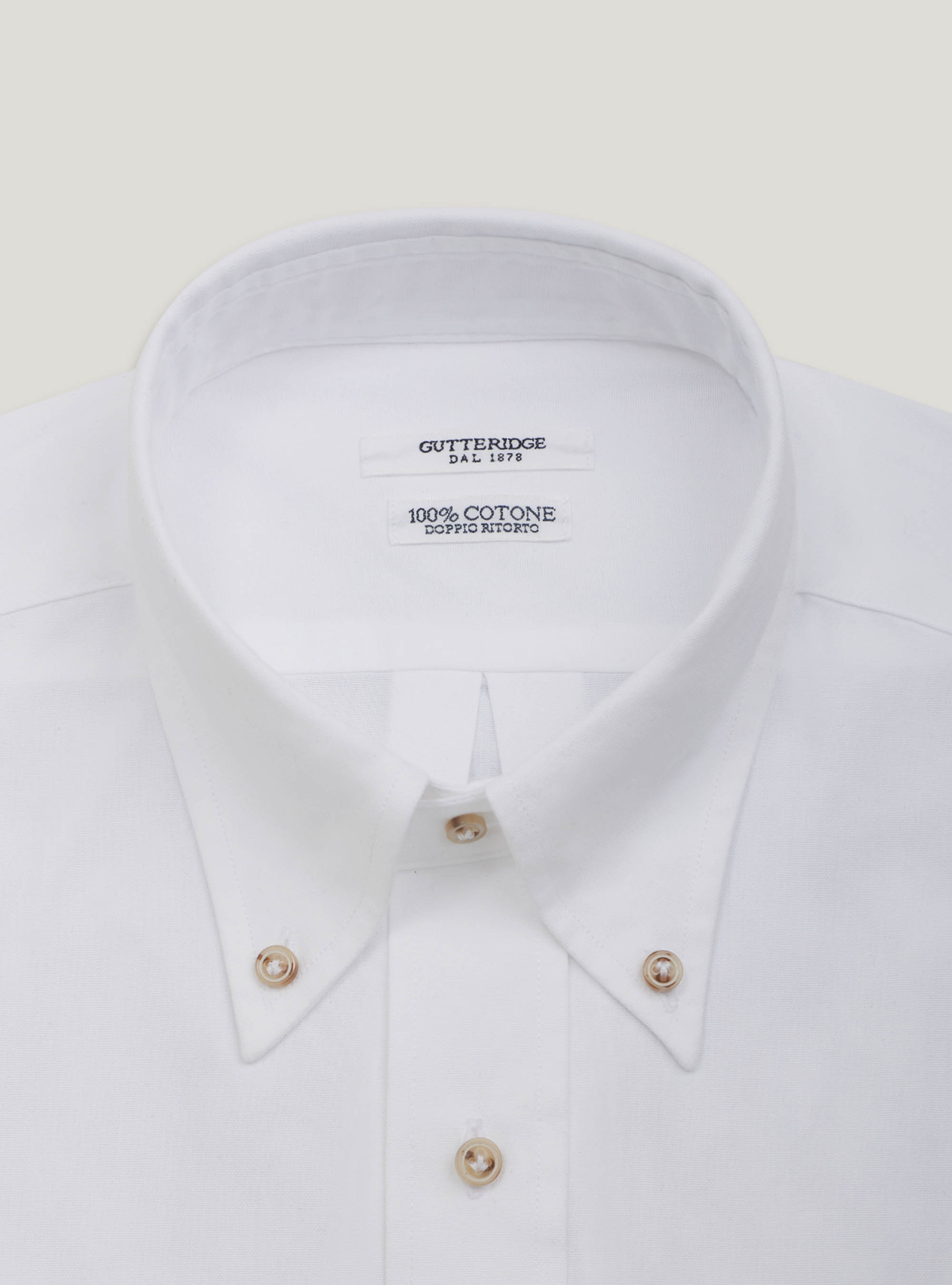 Camicia comfort in oxford di cotone, BIANCO