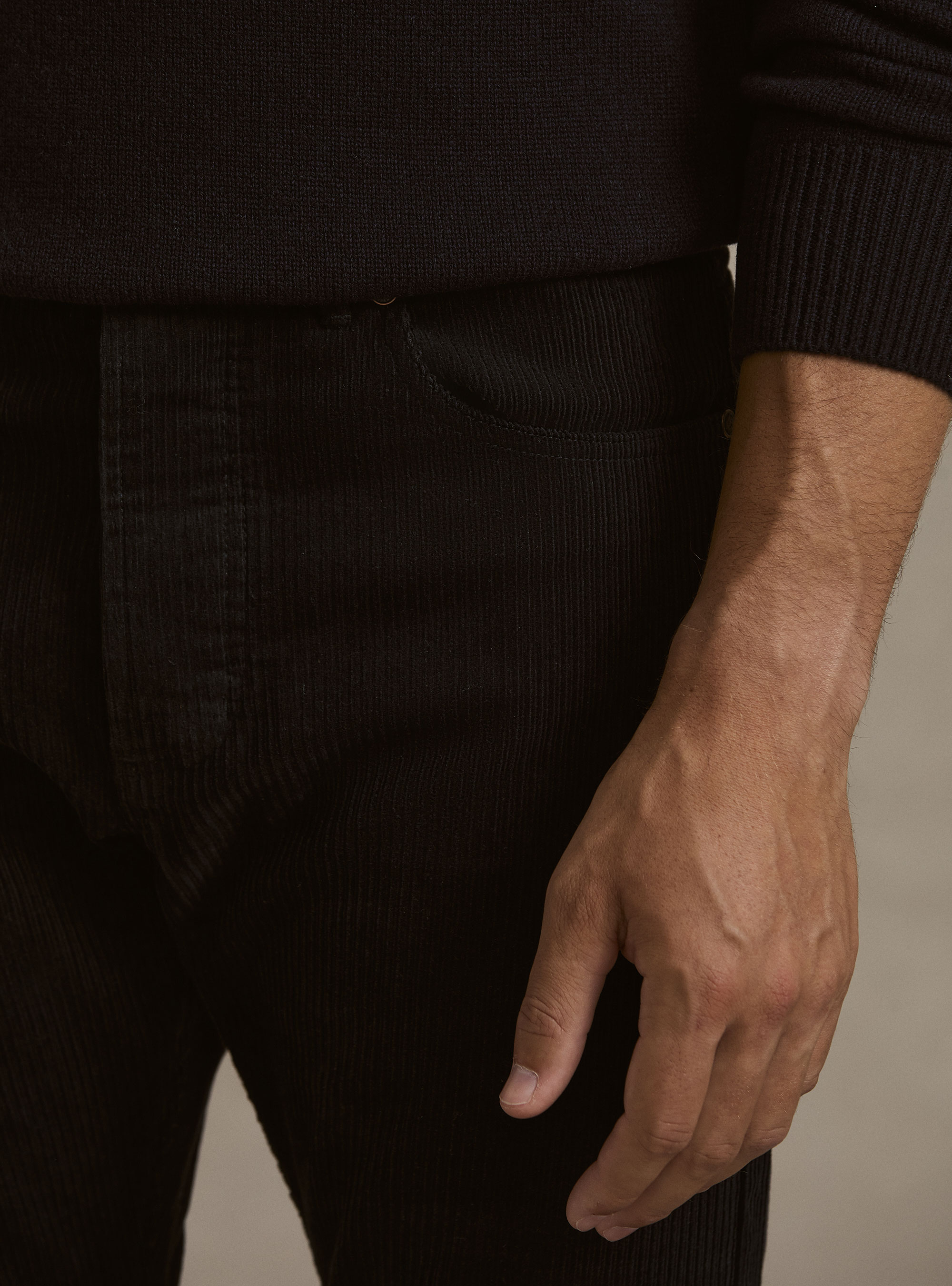 5-pocket corduroy trousers, NAVY BLUE