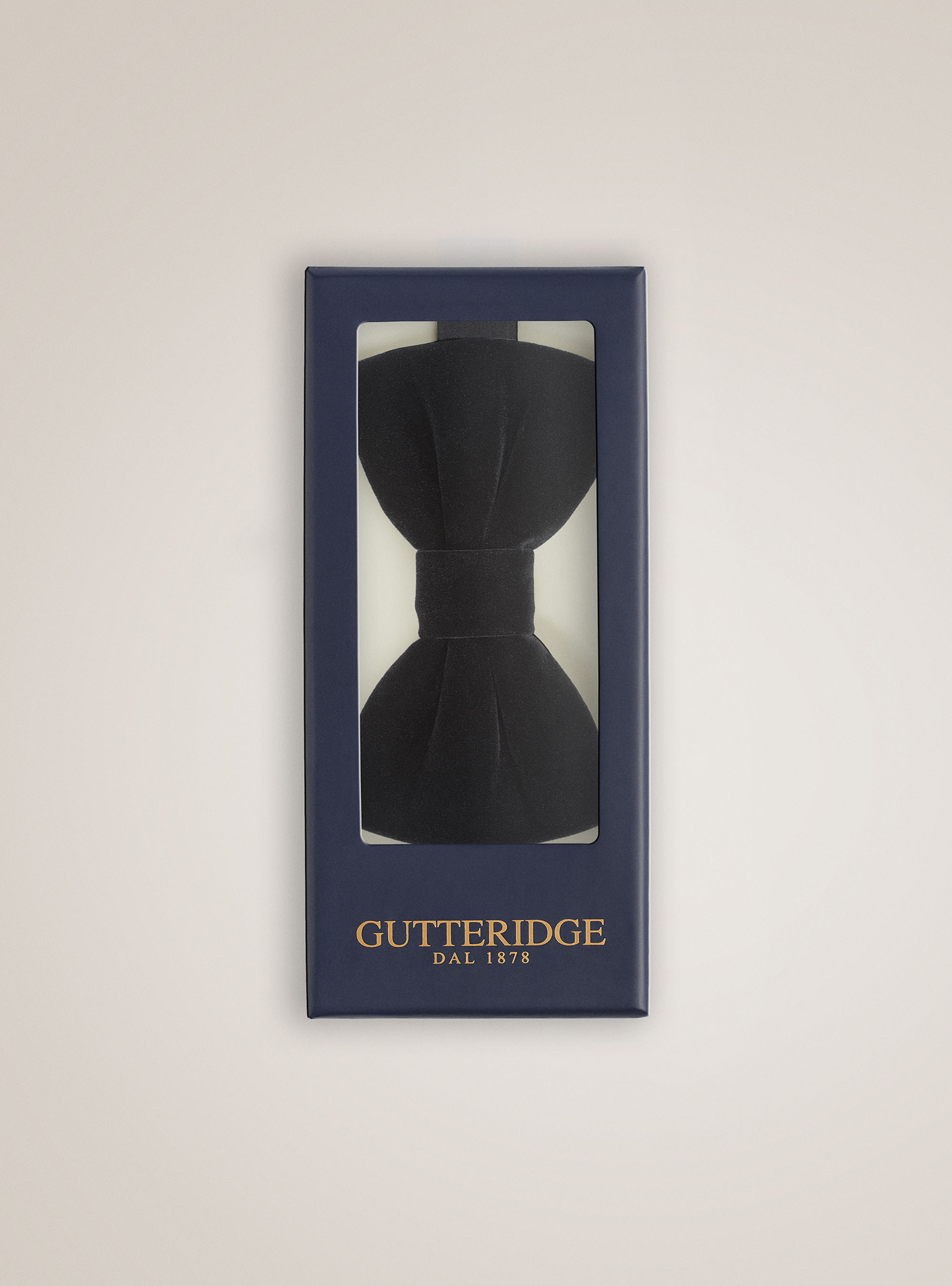 Pajarita color liso en terciopelo, NEGRO