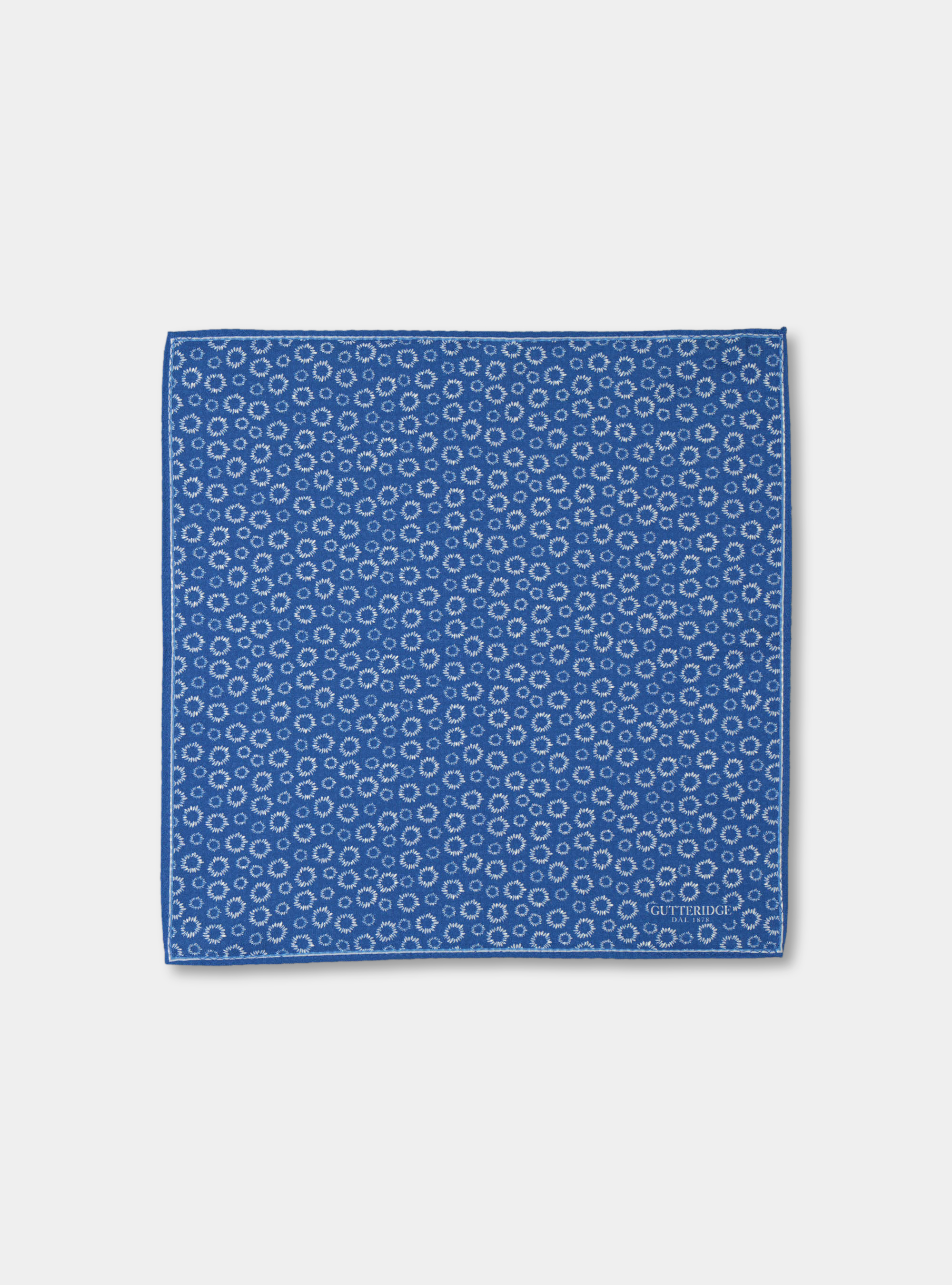 Pochette fantasia in seta stampata, BLU