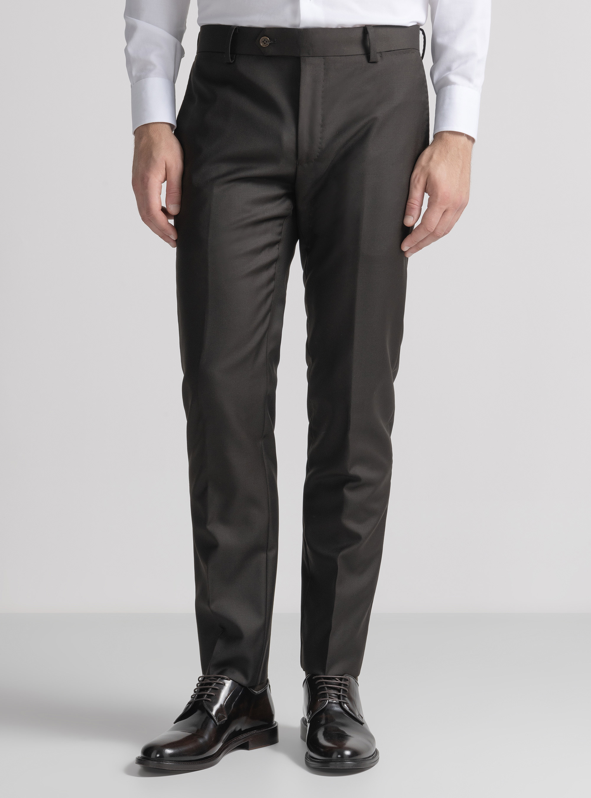 Gutteridge - Pantalón de pura lana superfina de 110, Unisex, Marron, Talla: 48