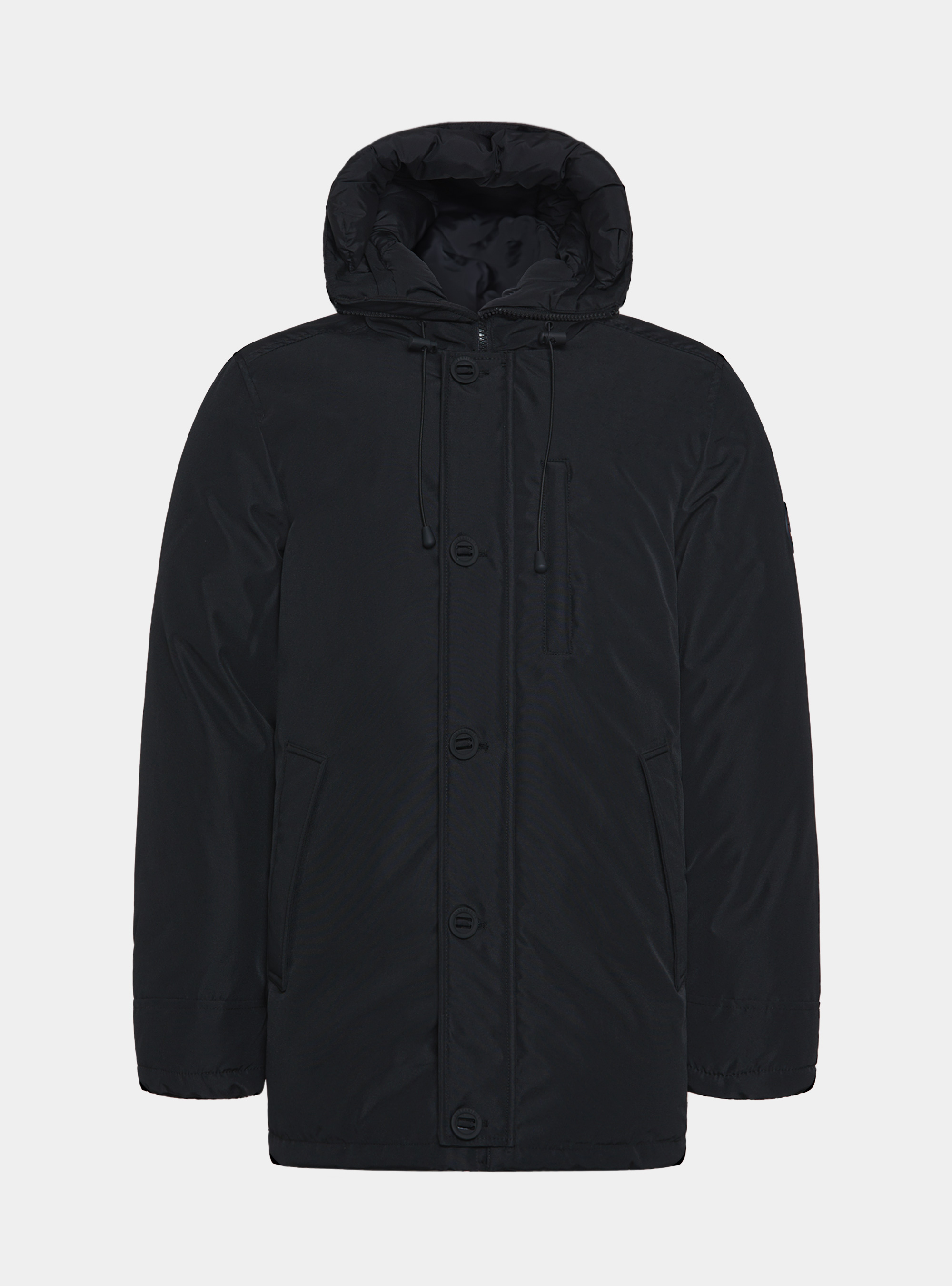 Padded technical parka, BLACK