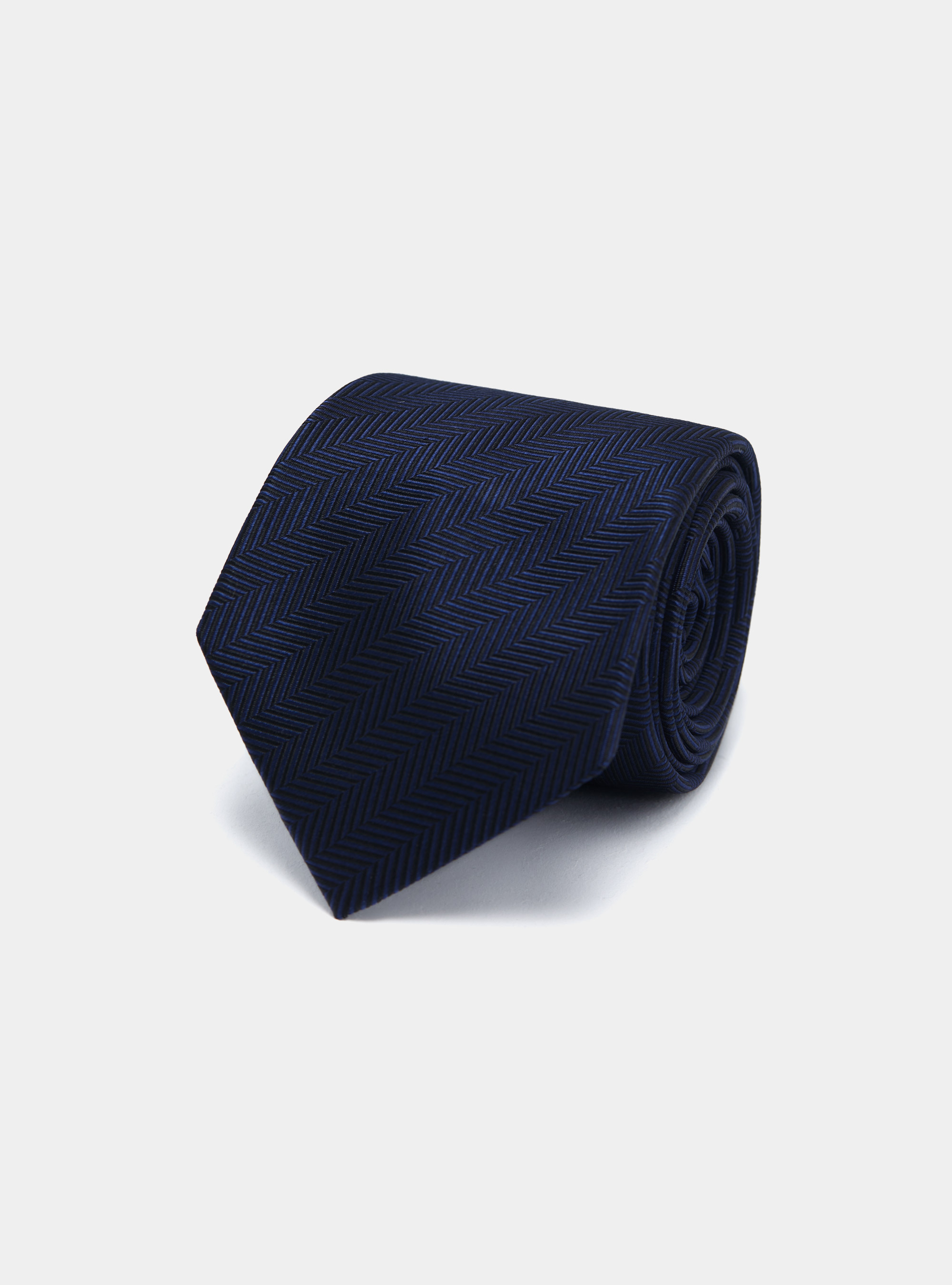 Cravate en soie à chevrons, BLEU