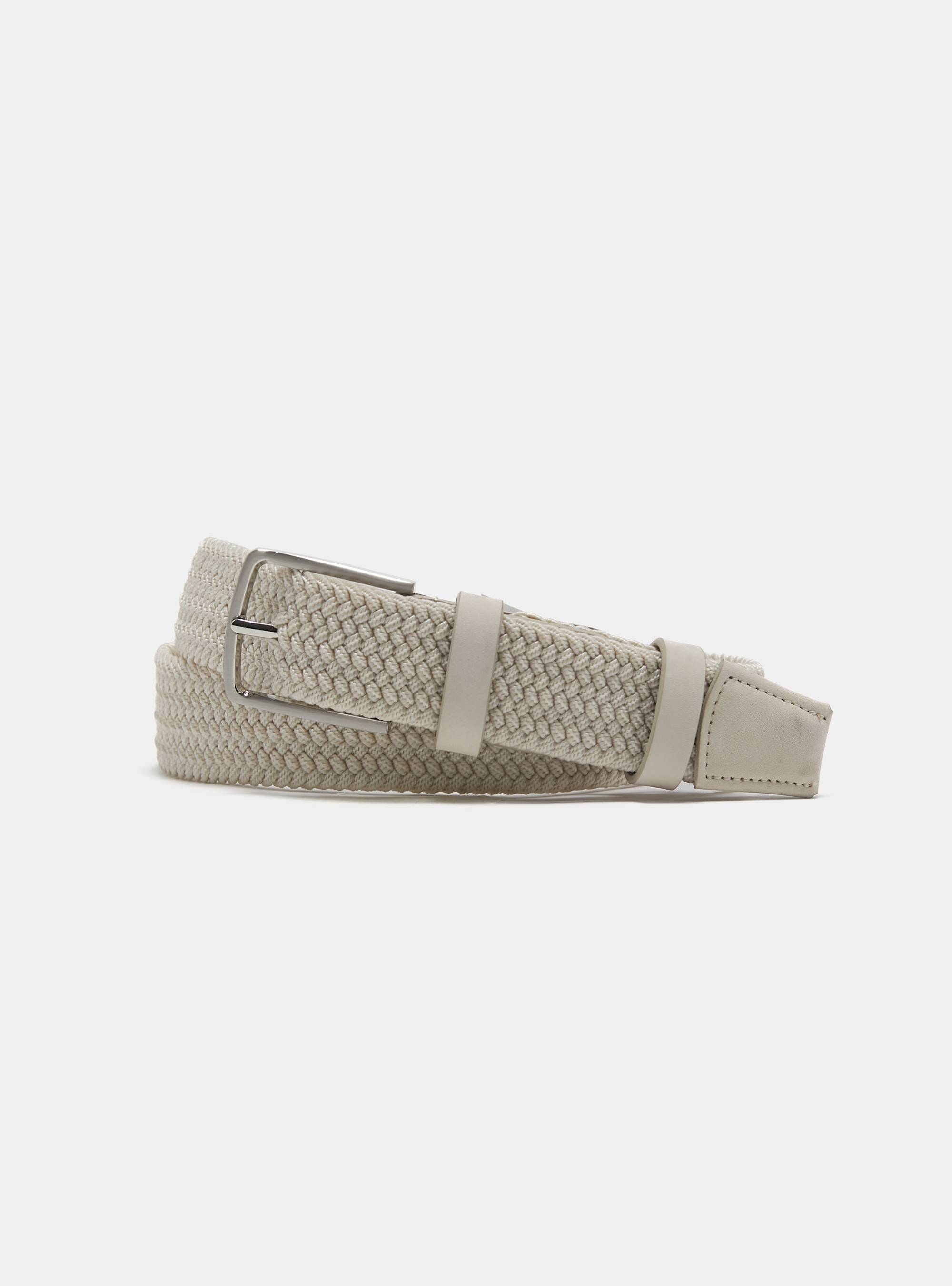 Solid-coloured elastic belt, WHITE