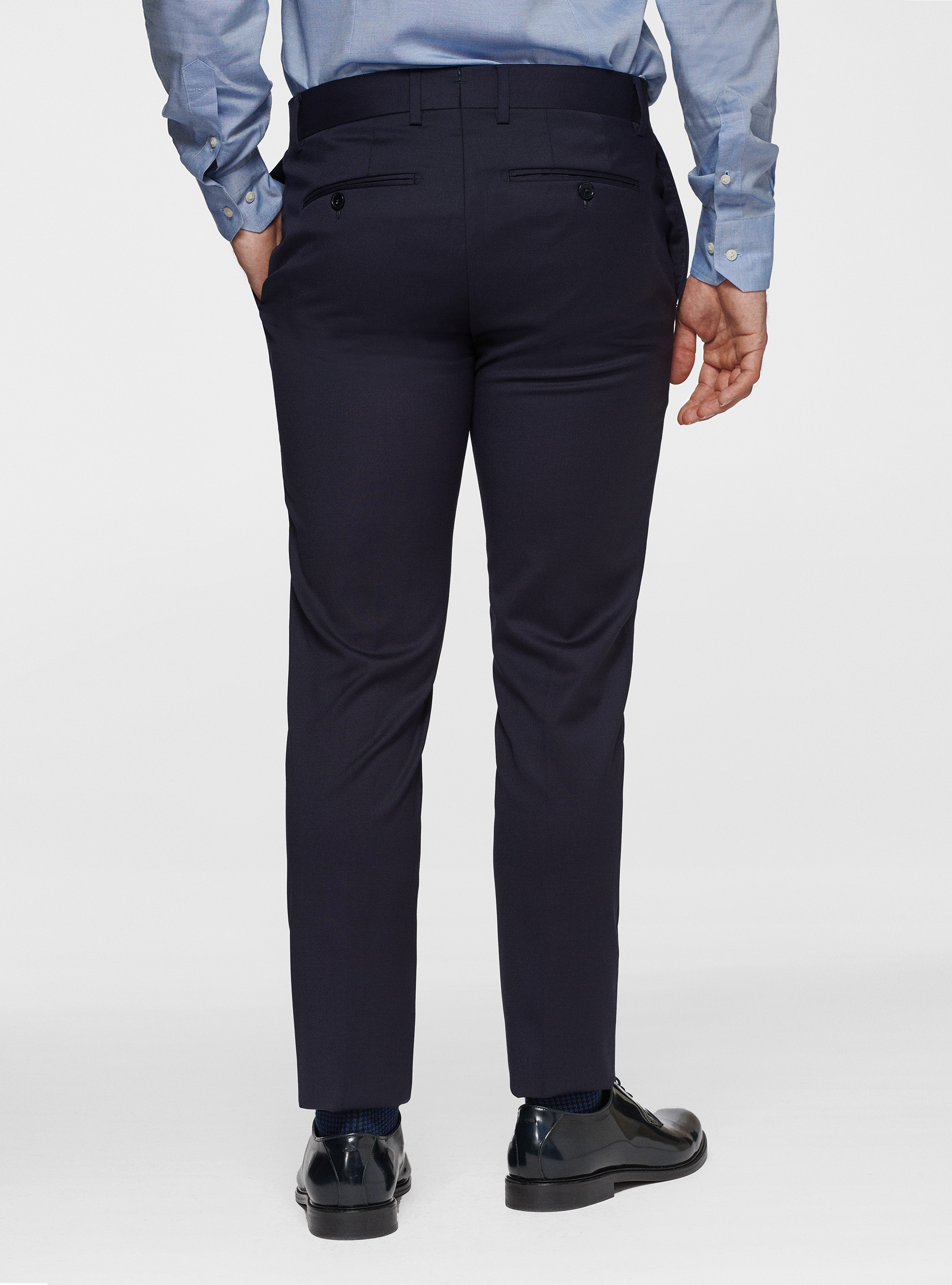 Pantaloni per abito in pura lana superfine 110's Reda, BLU NAVY