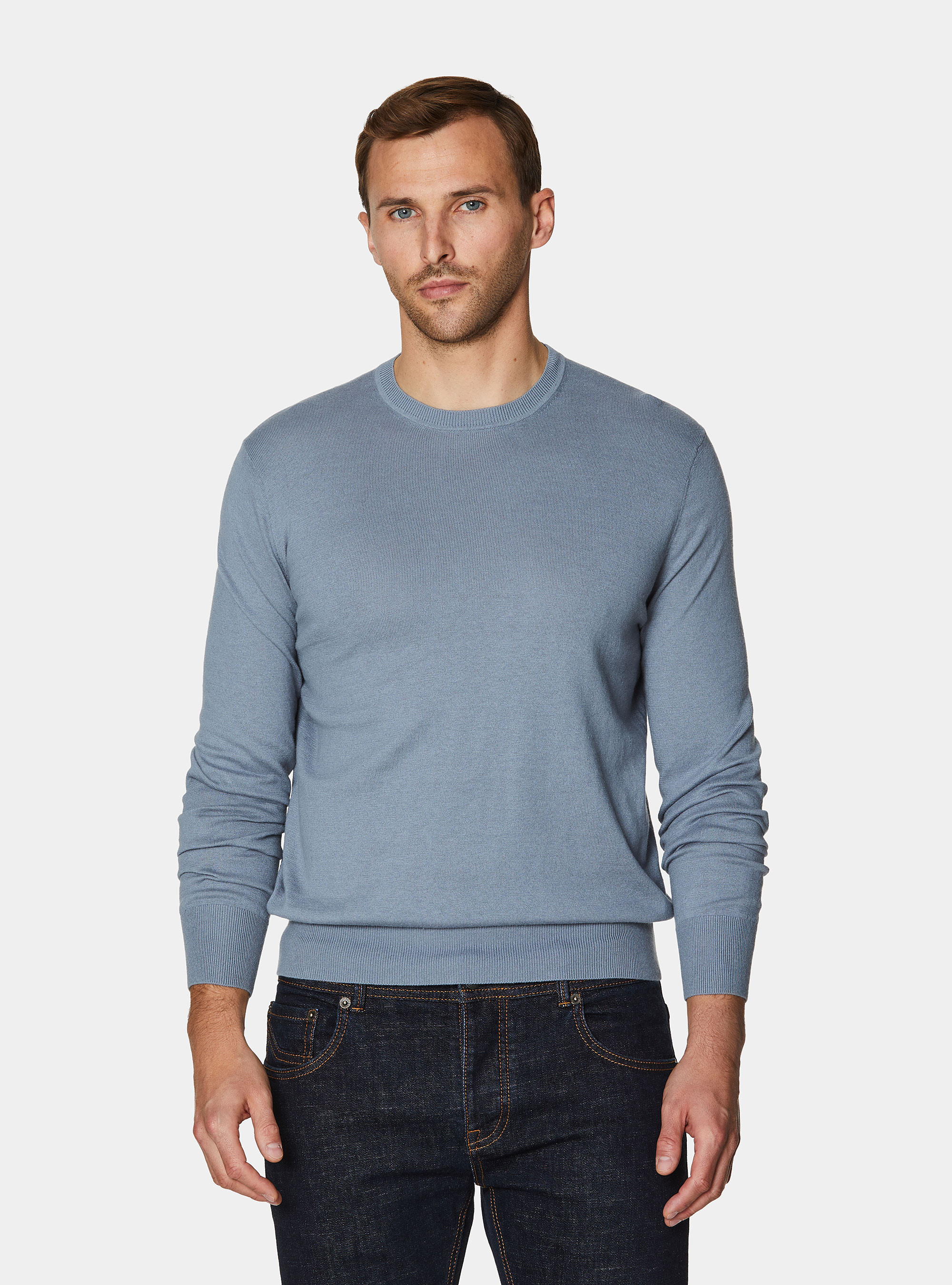 Maglia girocollo in cotone seta e cashmere, AVIO 0292C