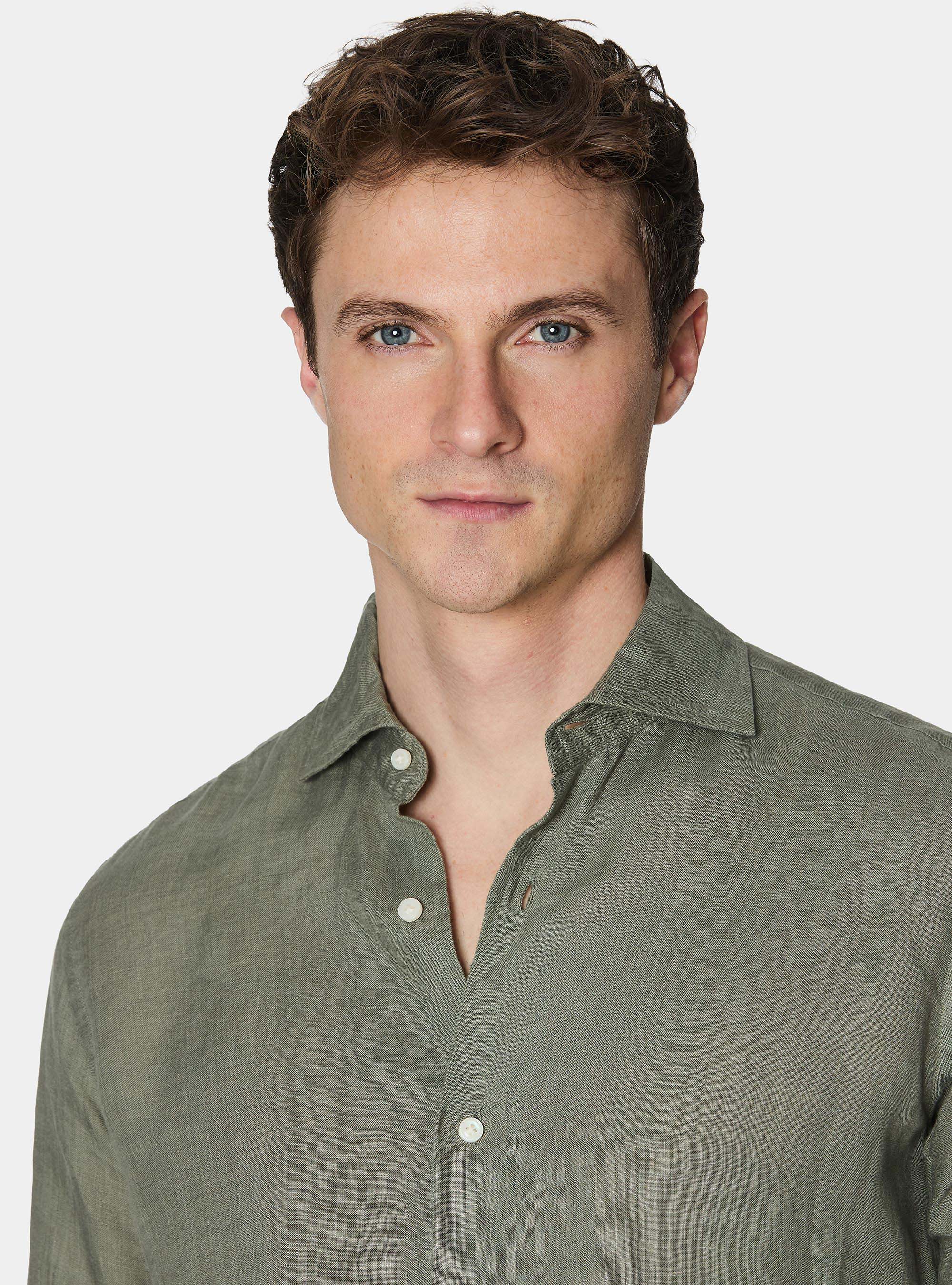 Pure linen shirt, SALVIA 0602C