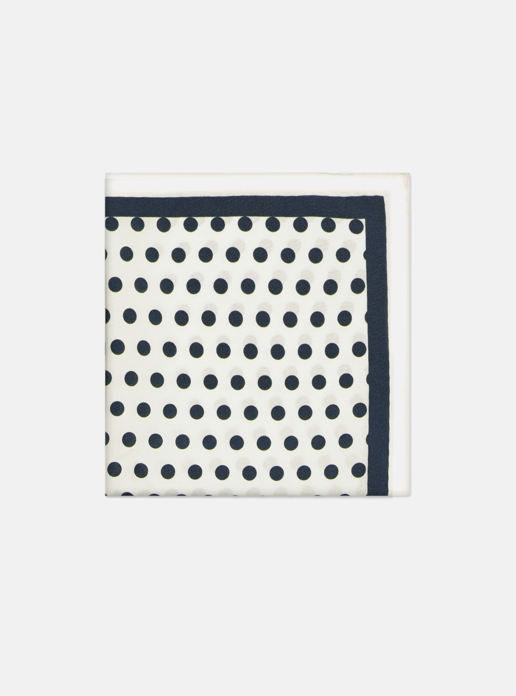 POLKA DOT SILK POCHETTE, NAVY BLUE