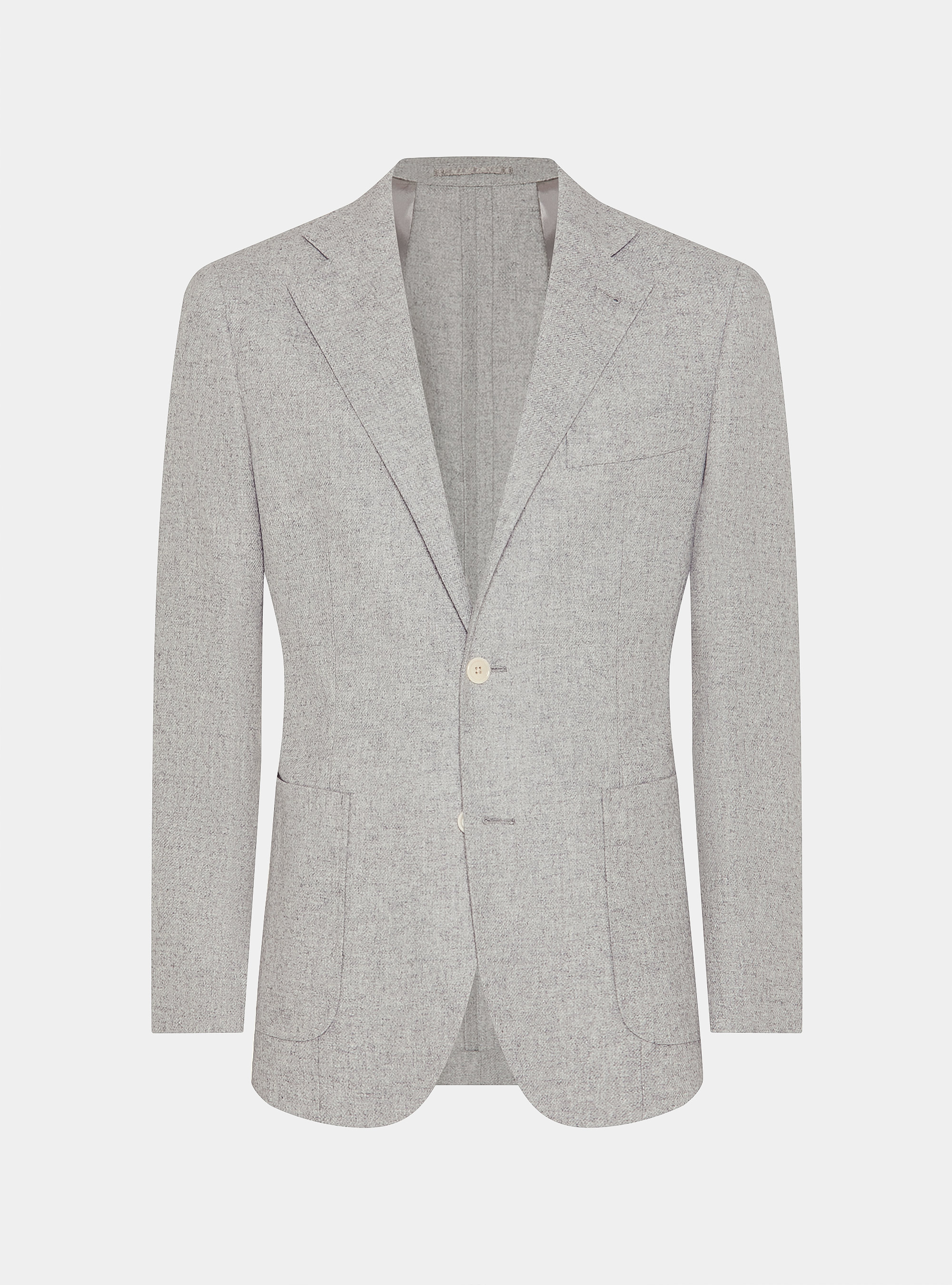 Americana de franela en mezcla de lana, GRIS CLARO JASPEADO