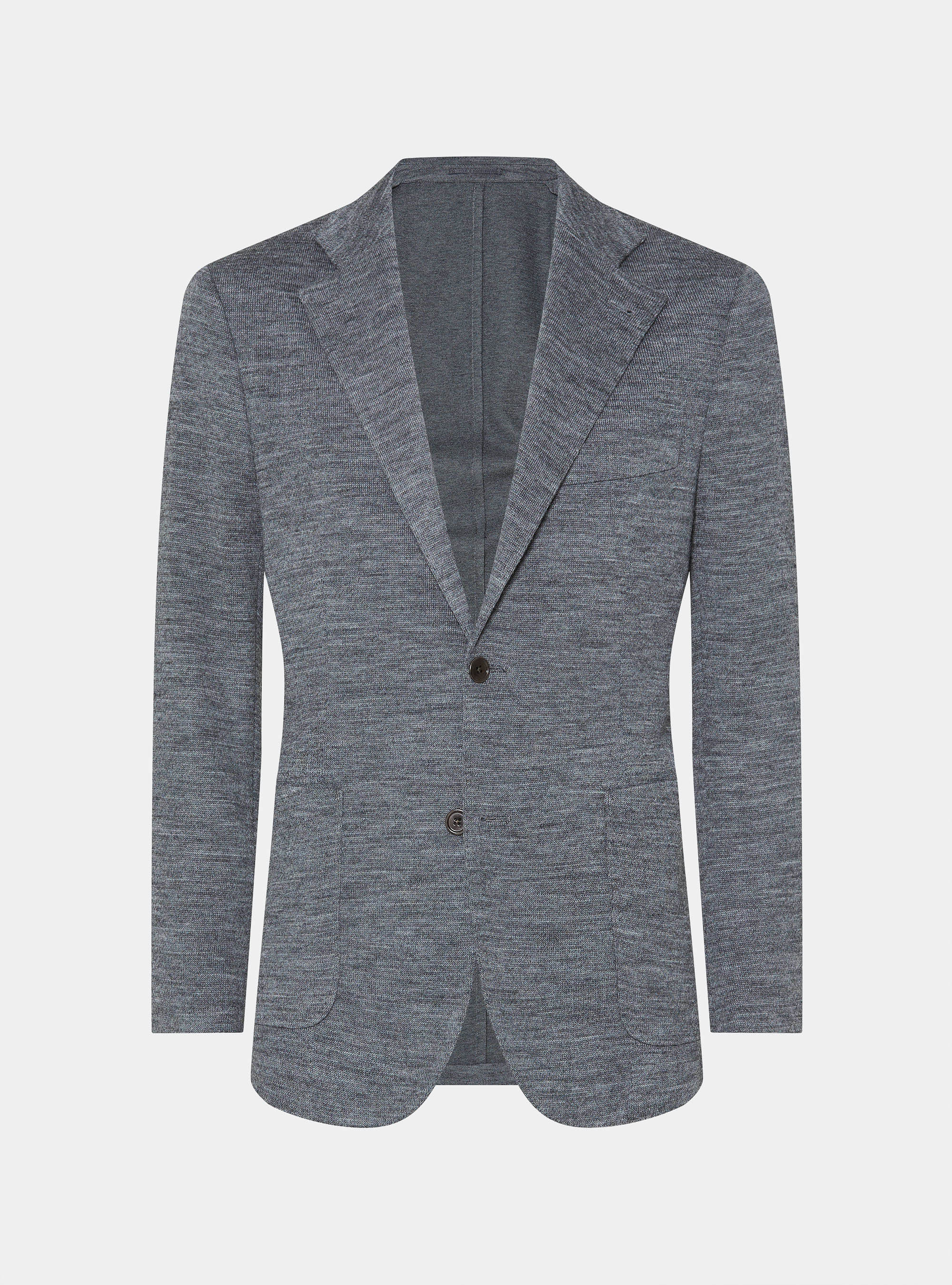 Giacca jersey in lana e cotone, GRIGIO CHIARO