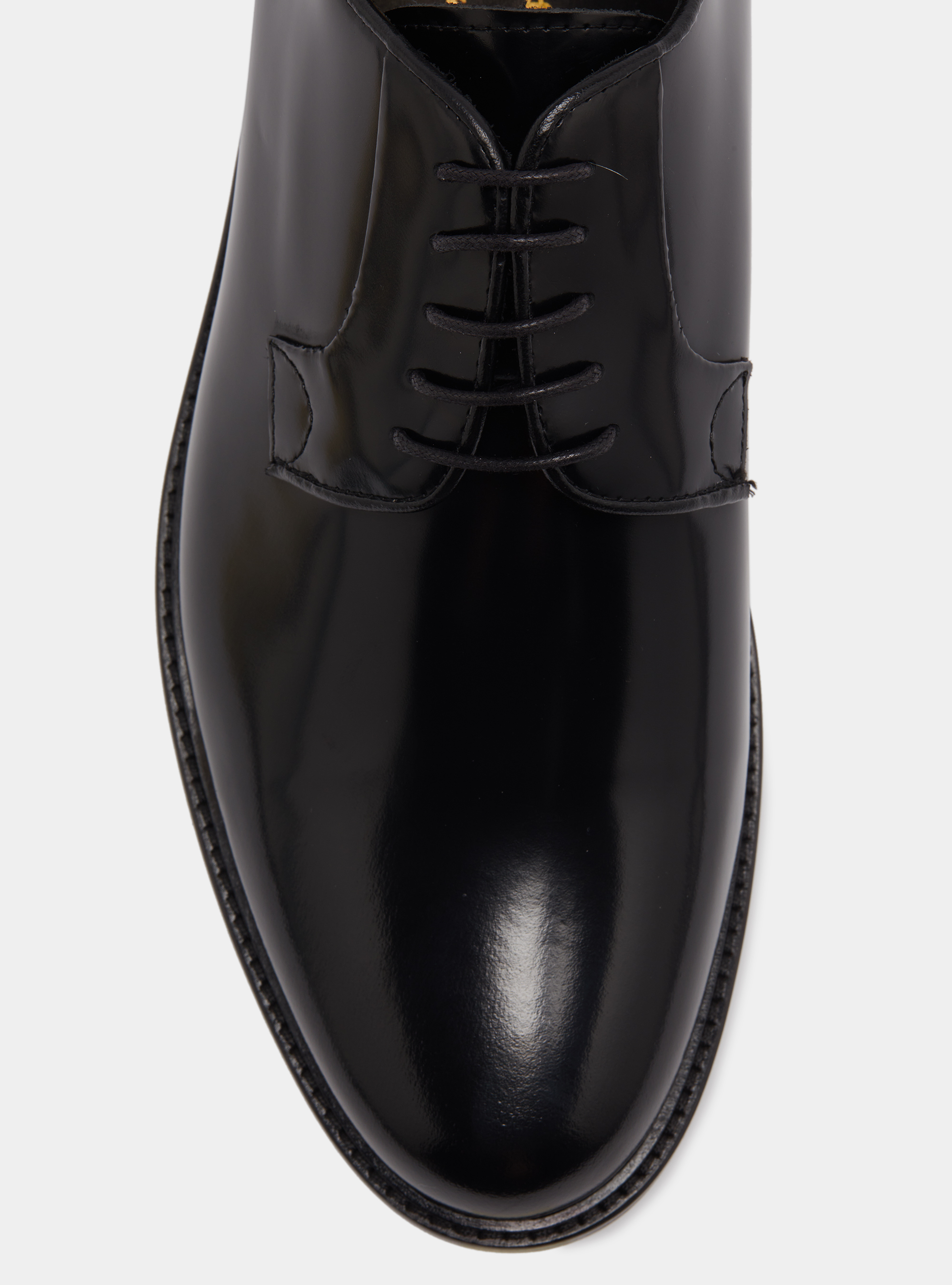 Abrasivated leather derby, BLACK