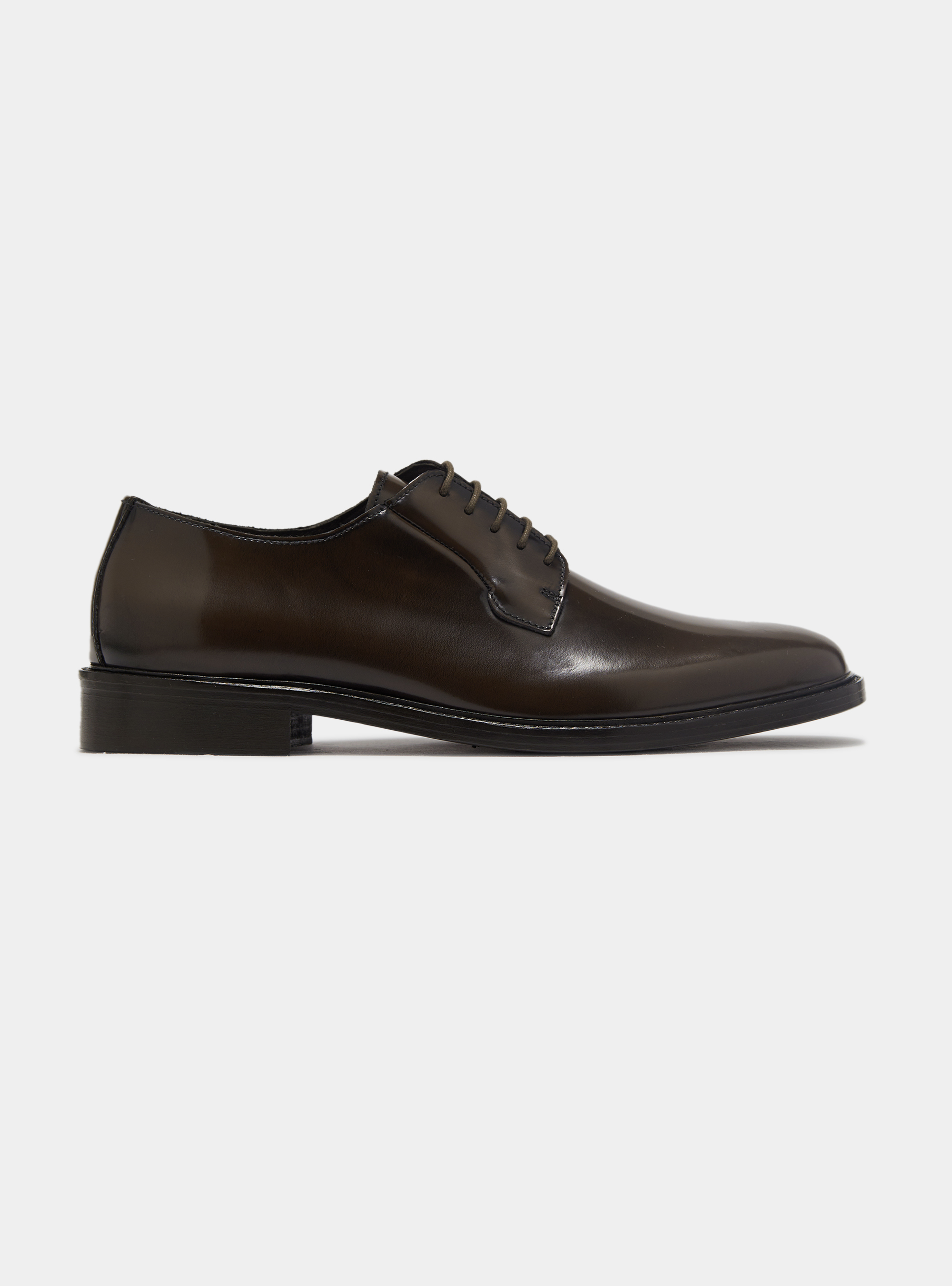 Derby shoes in abrasive leather, BROWN