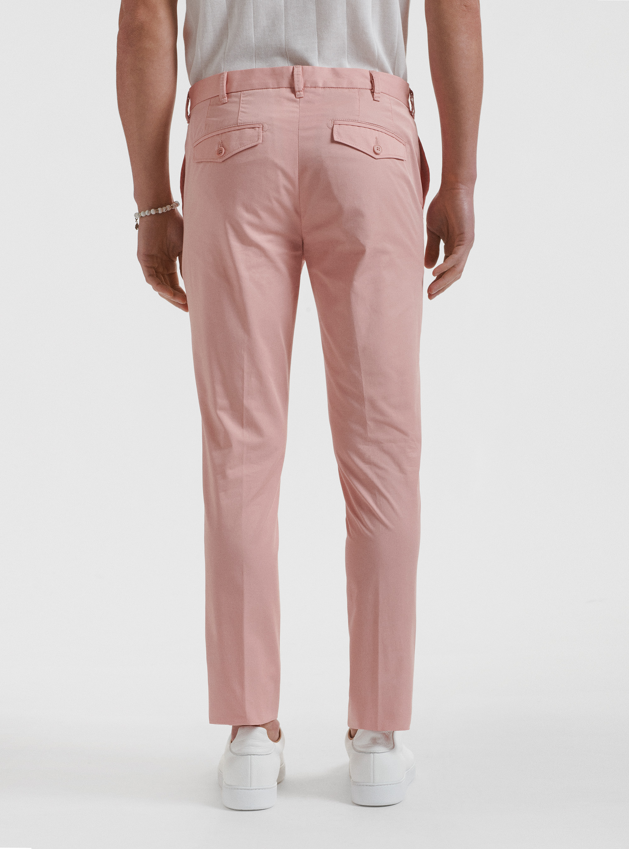 Pantaloni slim fit in twill leggero, 0441C ROSA SCURO