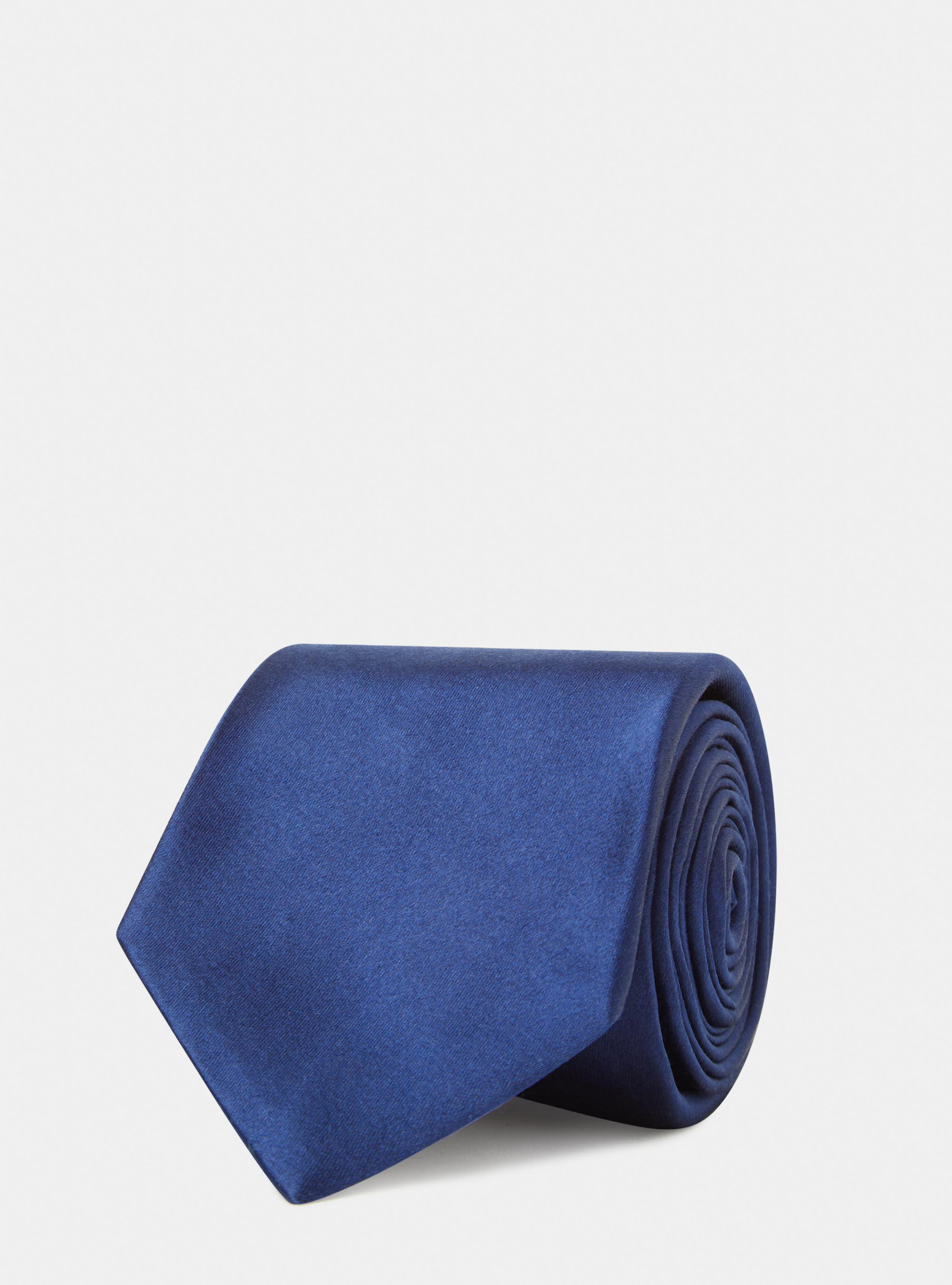 Solid-coloured silk tie, BLUE