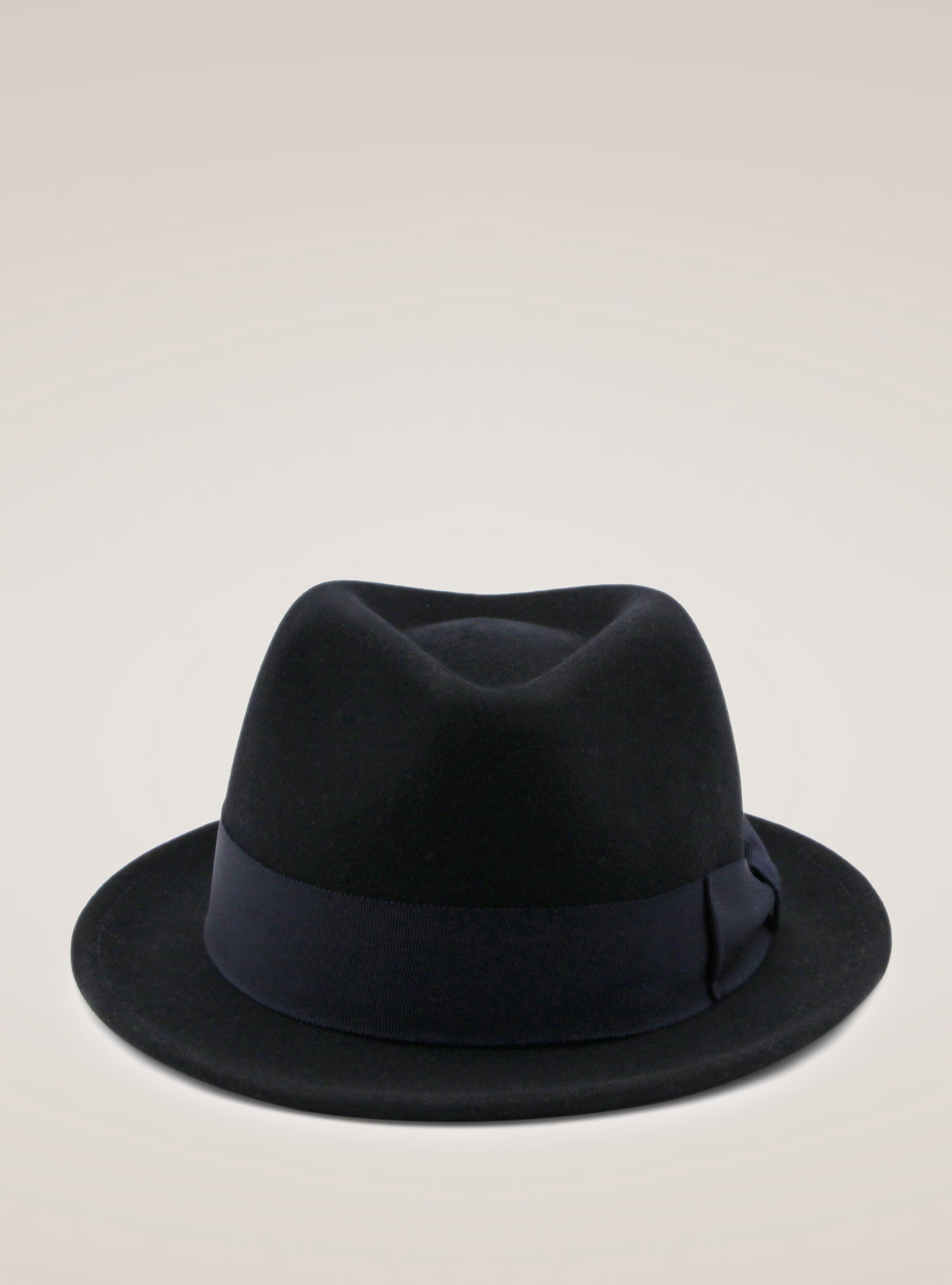 FELT FEDORA HAT, NAVY BLUE