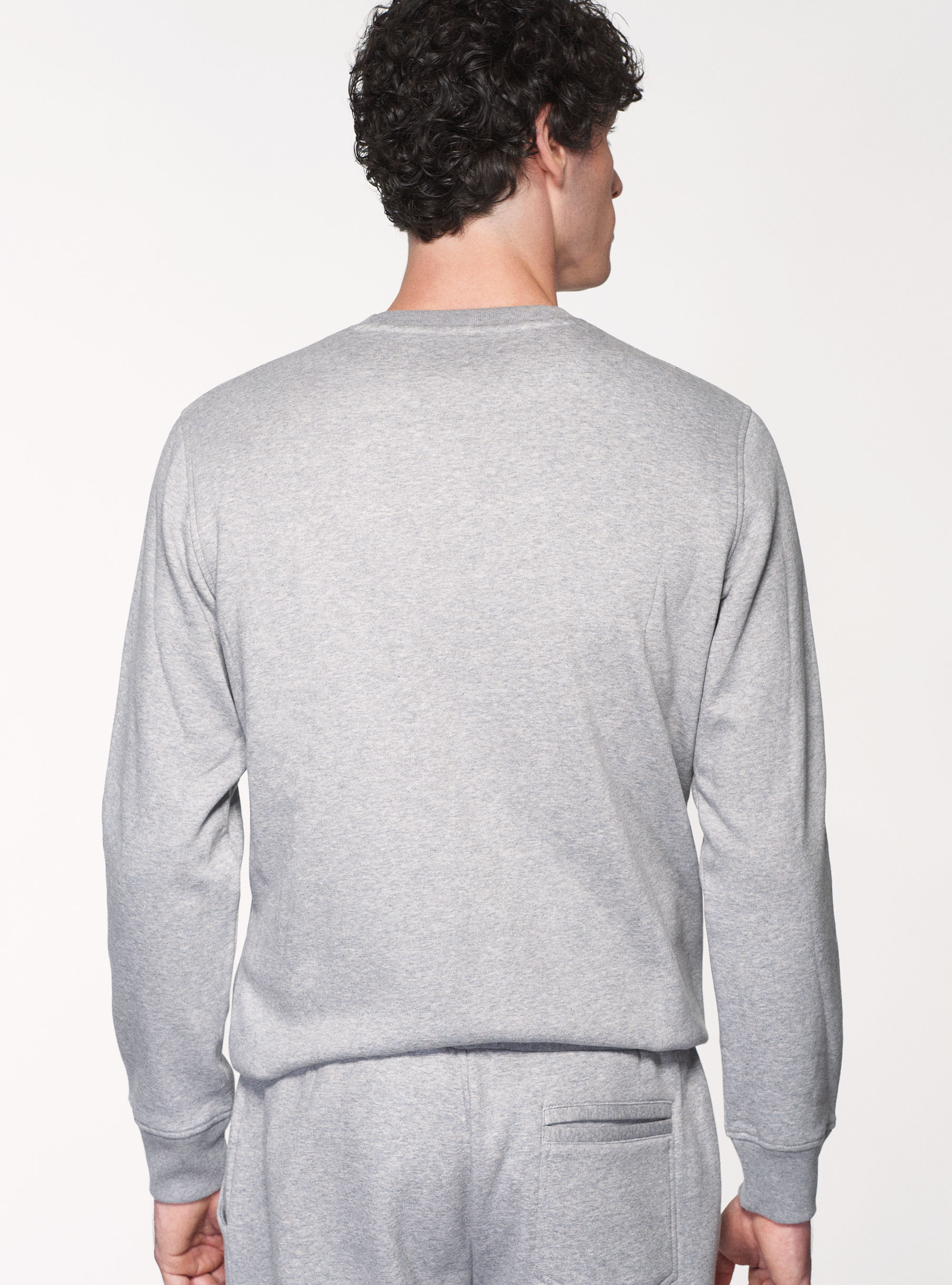 Felpa girocollo in misto cotone, GRIGIO CHIARO MELANGE