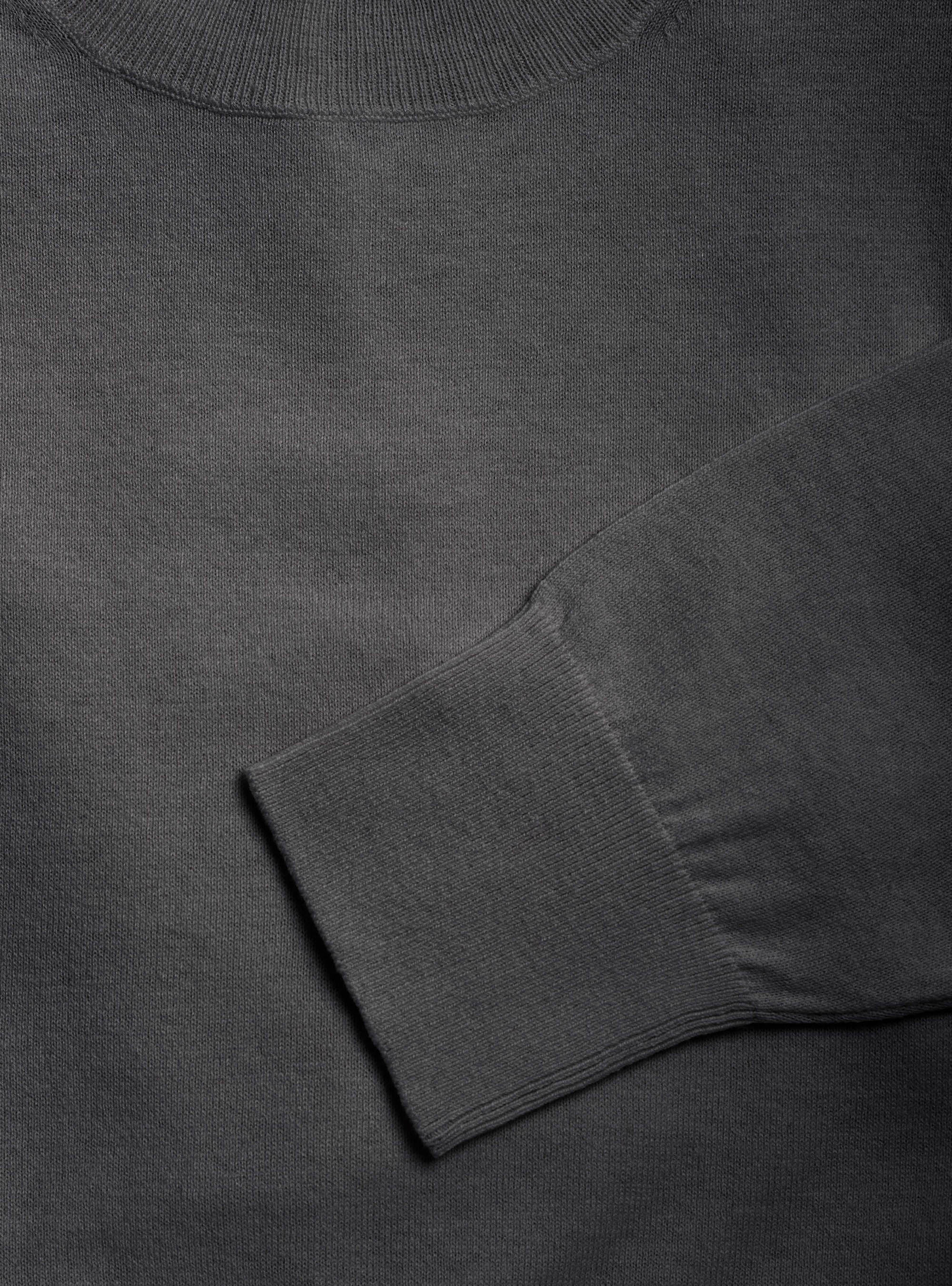 Maglia dolcevita in cotone seta e cashmere, ASFALTO