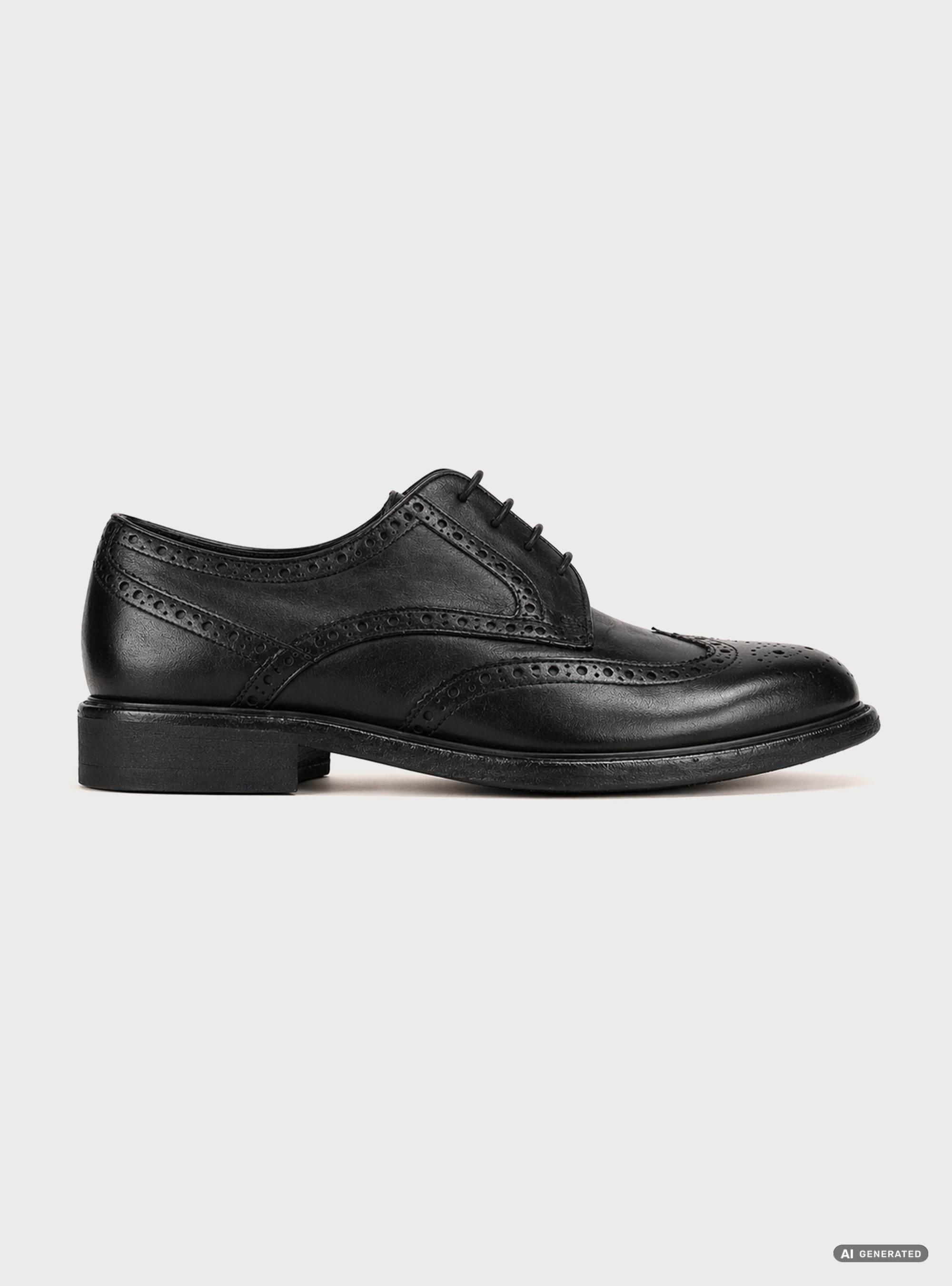 Derby stringata in pelle lavorata, NERO
