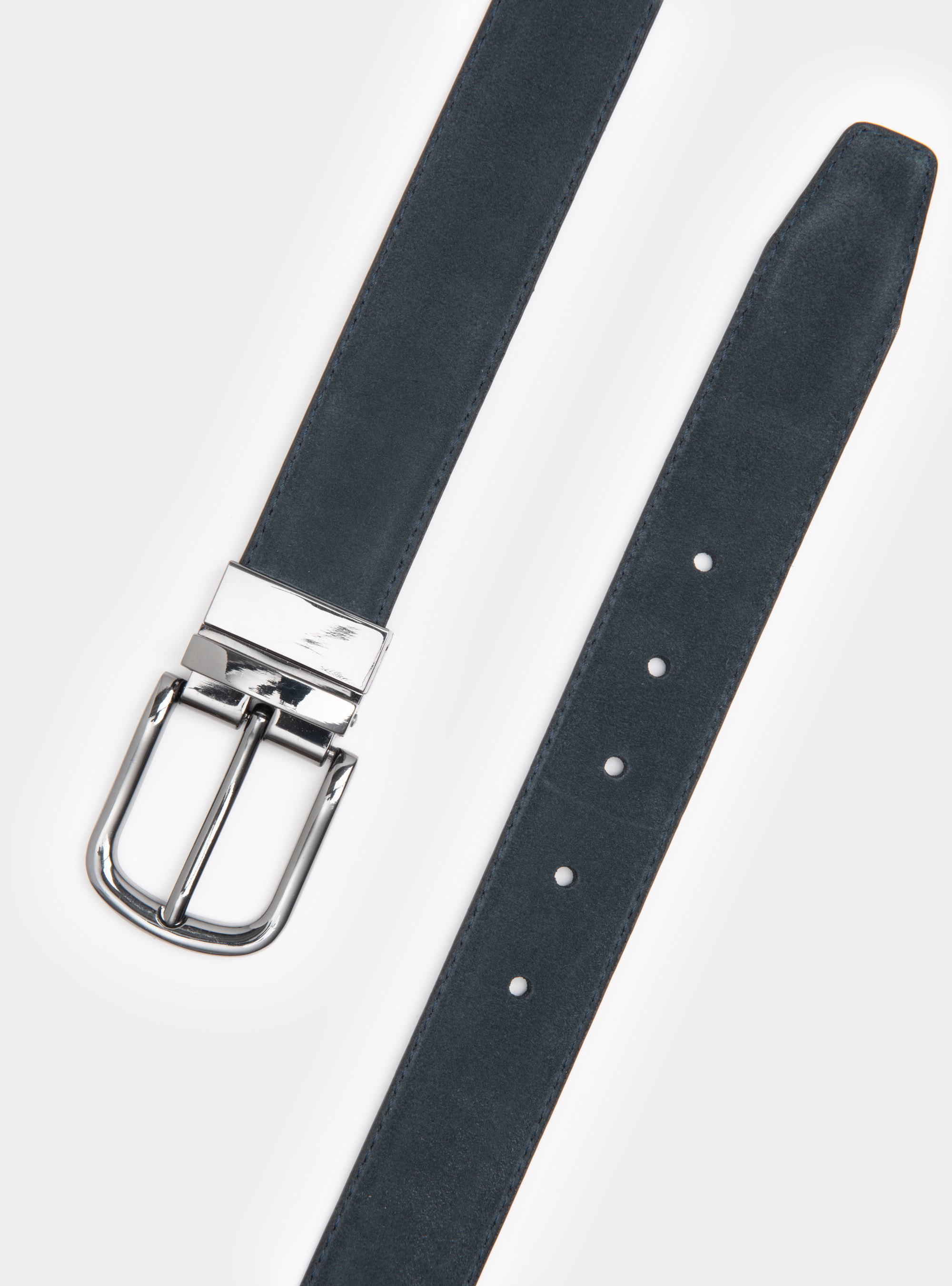 Cintura double face in suede, INCHIOSTRO