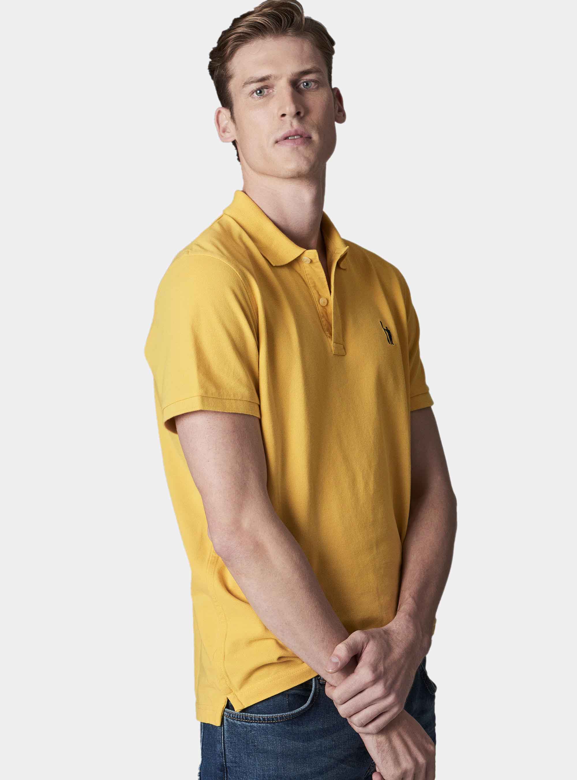 Polo basica in piquet, GIALLO