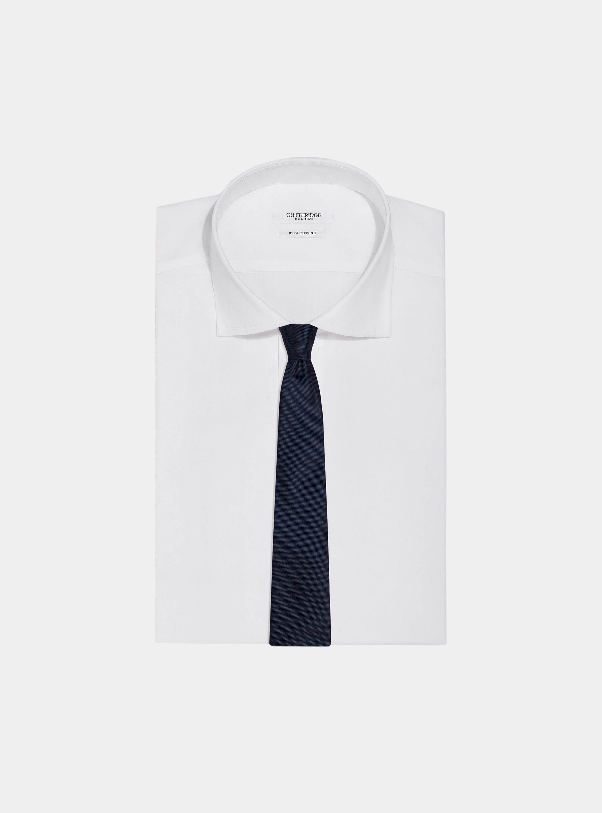 Silk solid color tie, NAVY BLUE