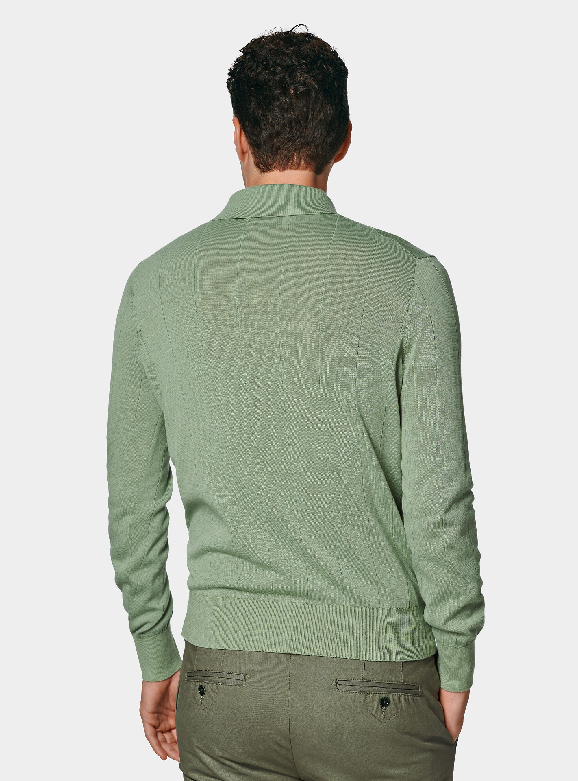 Polo in maglia manica lunga, SALVIA 0602C