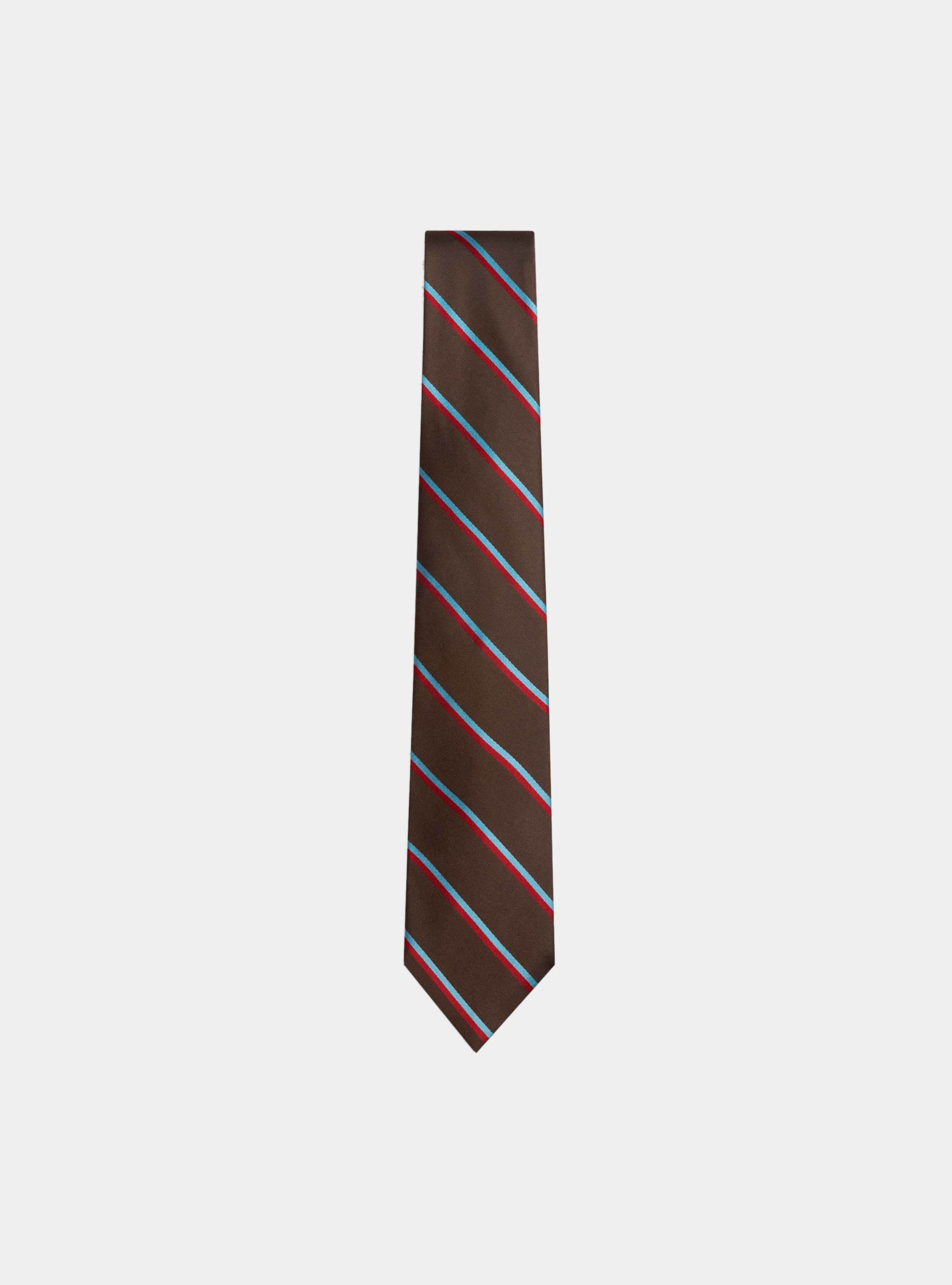 Striped silk tie, MARRONE 0516C