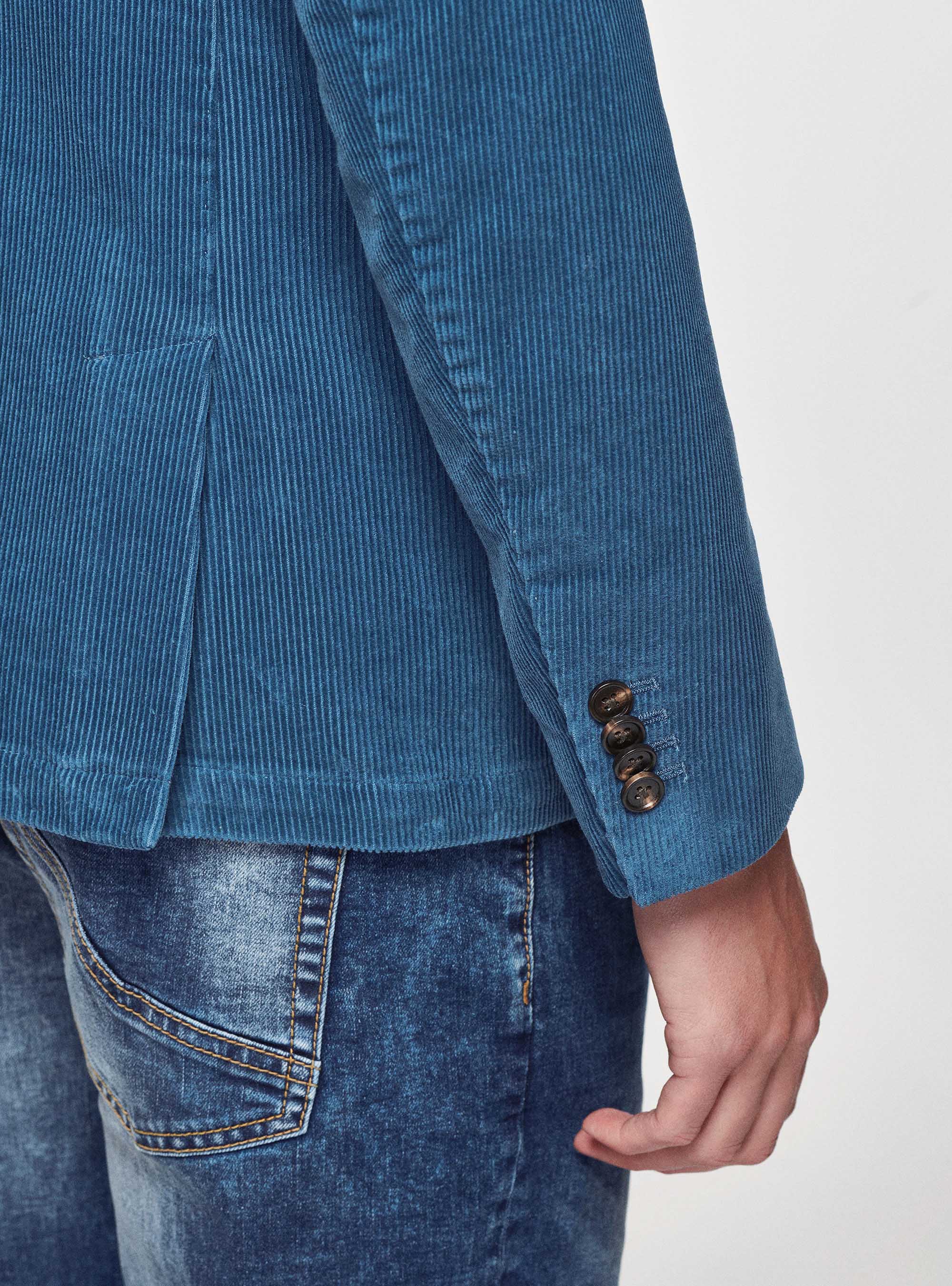 Giacca doppiopetto in velluto, 0243C DENIM