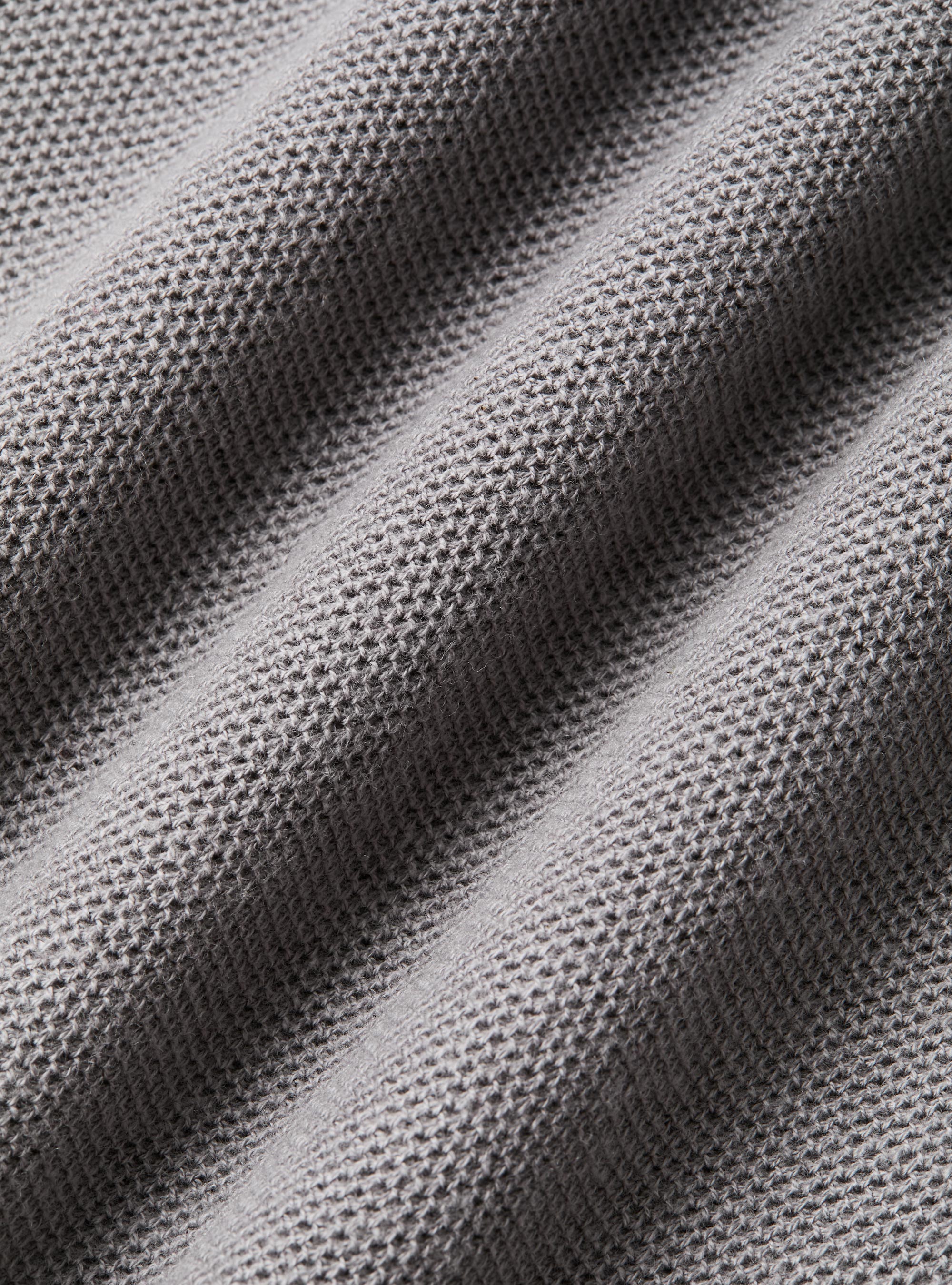 Trikot mit Rundhalsausschnitt aus Baumwolle und Kaschmir mit Wabenmuster, GRIGIO 0120C