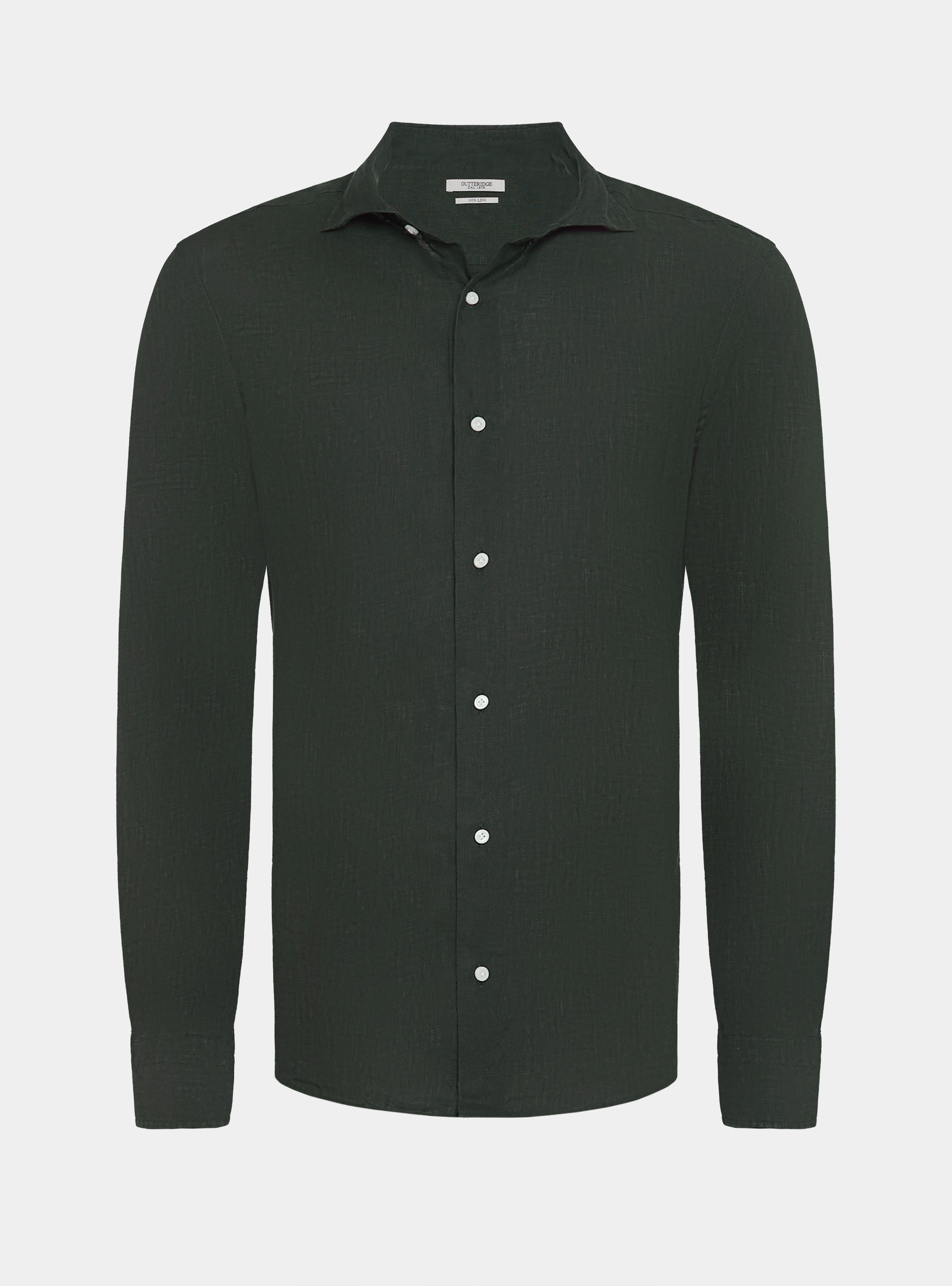 Camicia in puro lino, VERDE